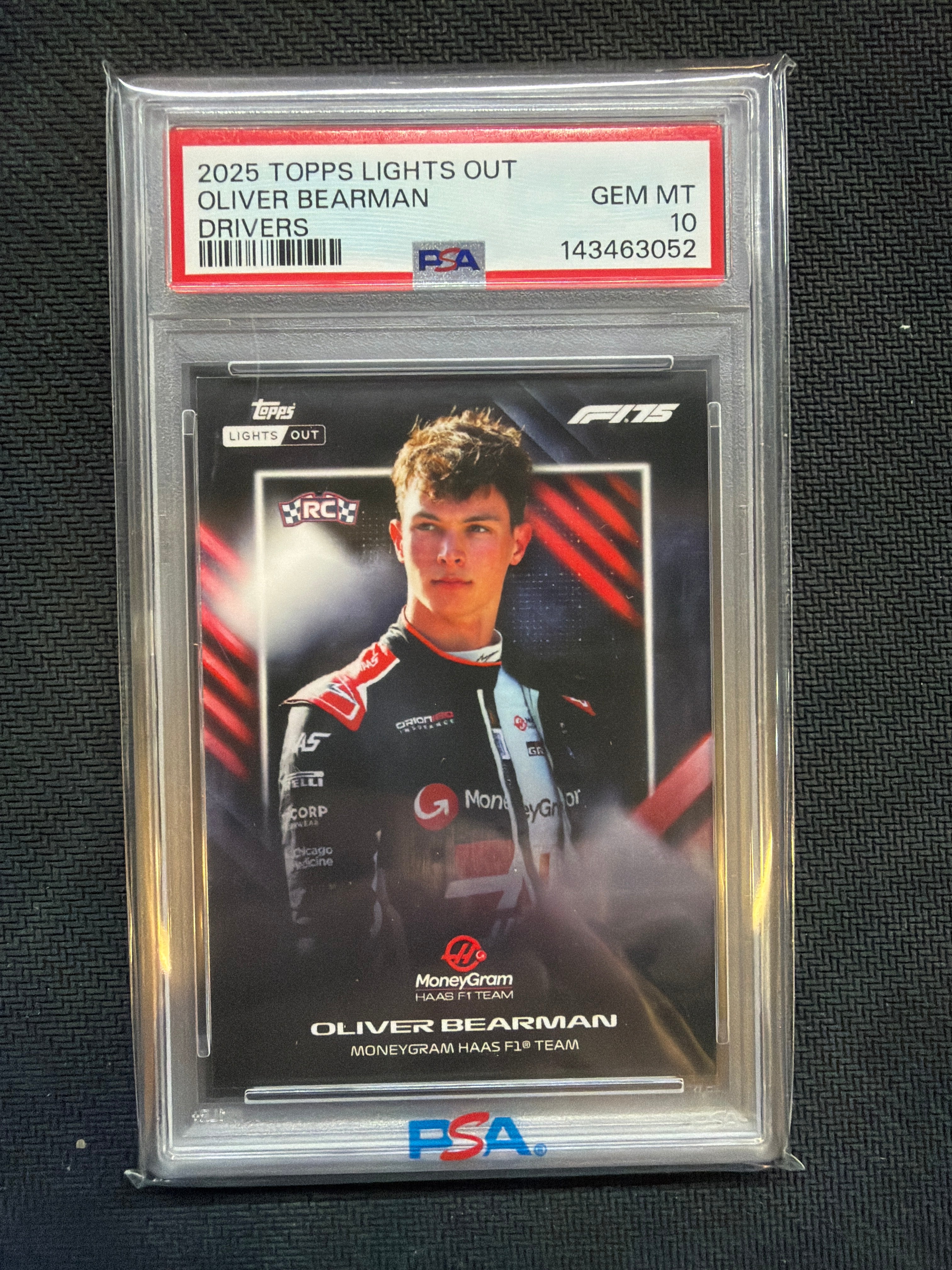 2025 Topps Lights Out Oliver Bearman Drivers PSA 10 Rookie