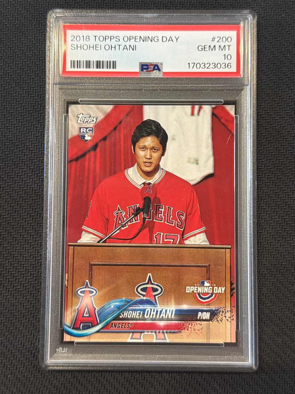 2018 Topps Opening Day Shohei Ohtani Rookie #200 PSA 10 036