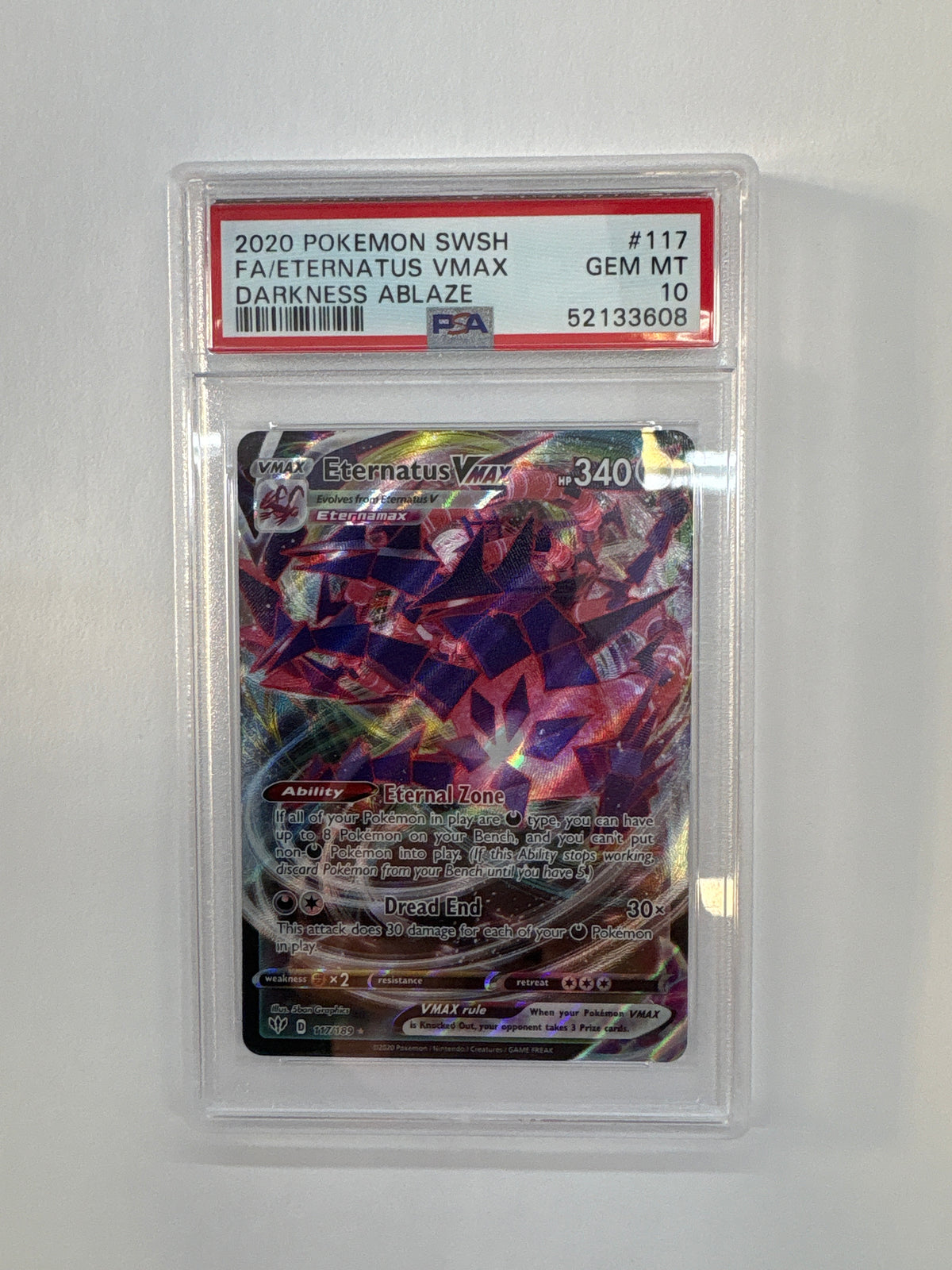 2020 Pokemon Darkness Ablaze Eternatus Vmax 117 PSA 10