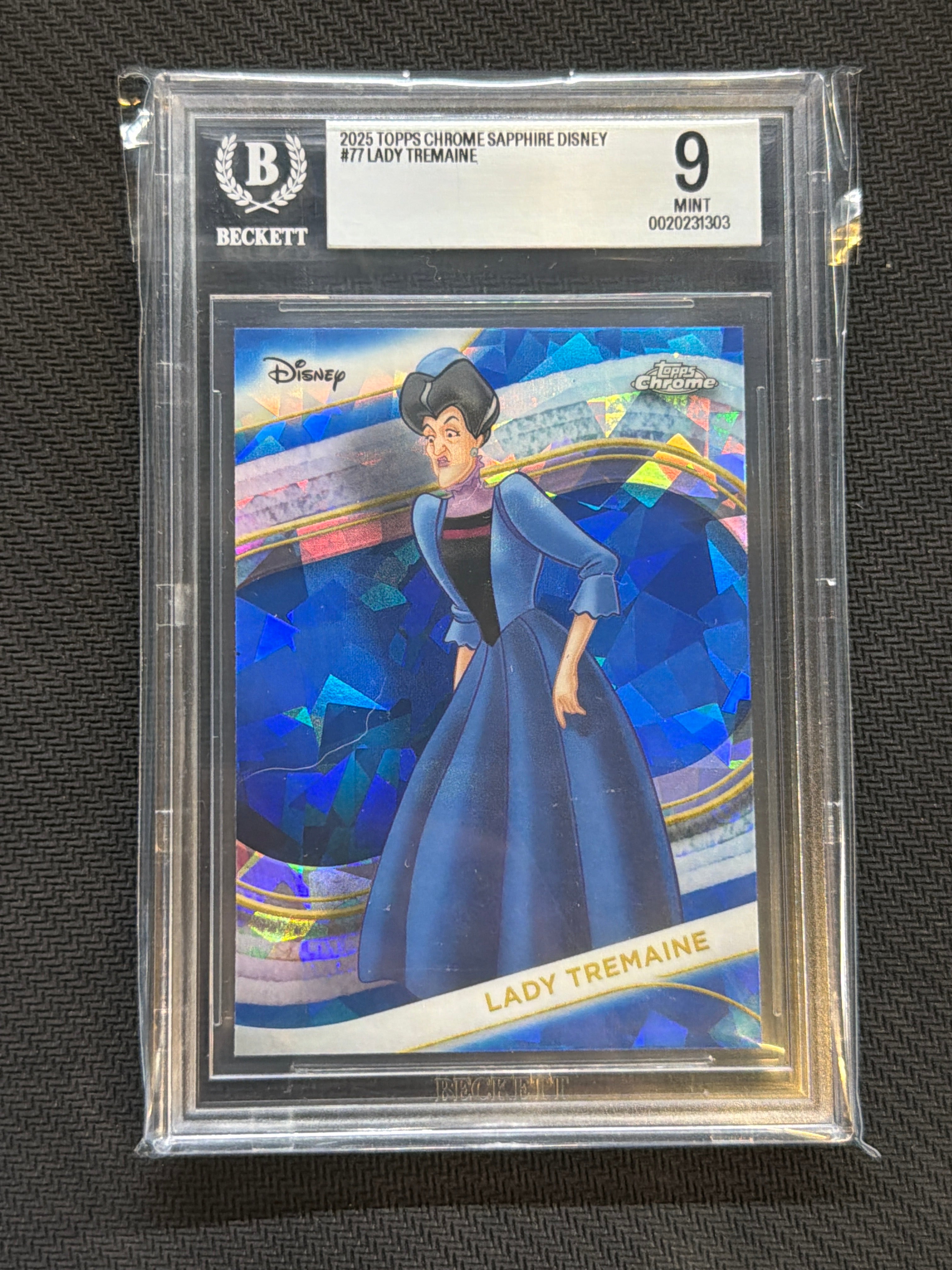 2025 Topps Chrome Disney Sapphire Lady Tremaine #77 BGS 9