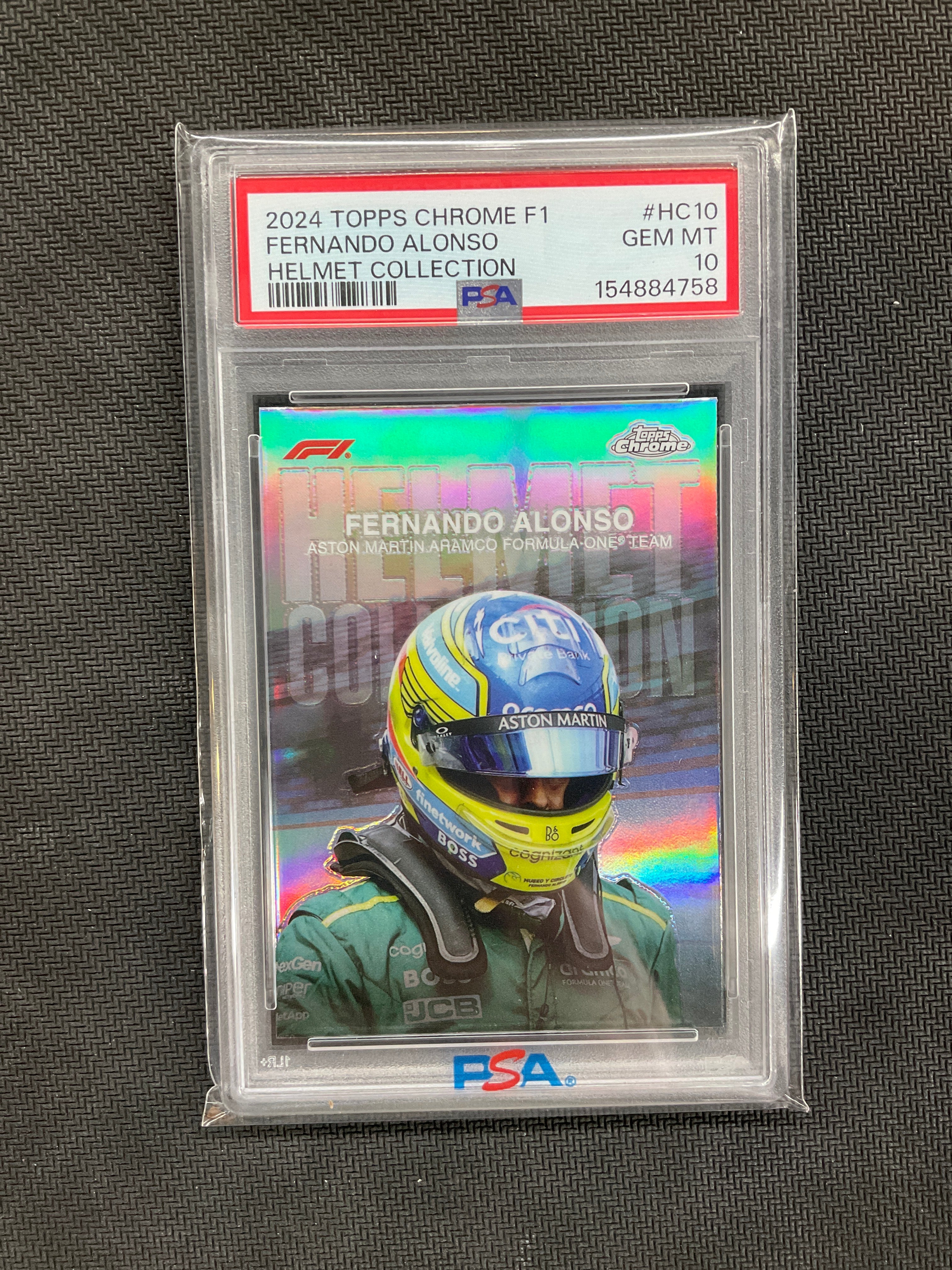 2024 Topps Chrome F1 Fernando Alonso Helmet Collection PSA 10