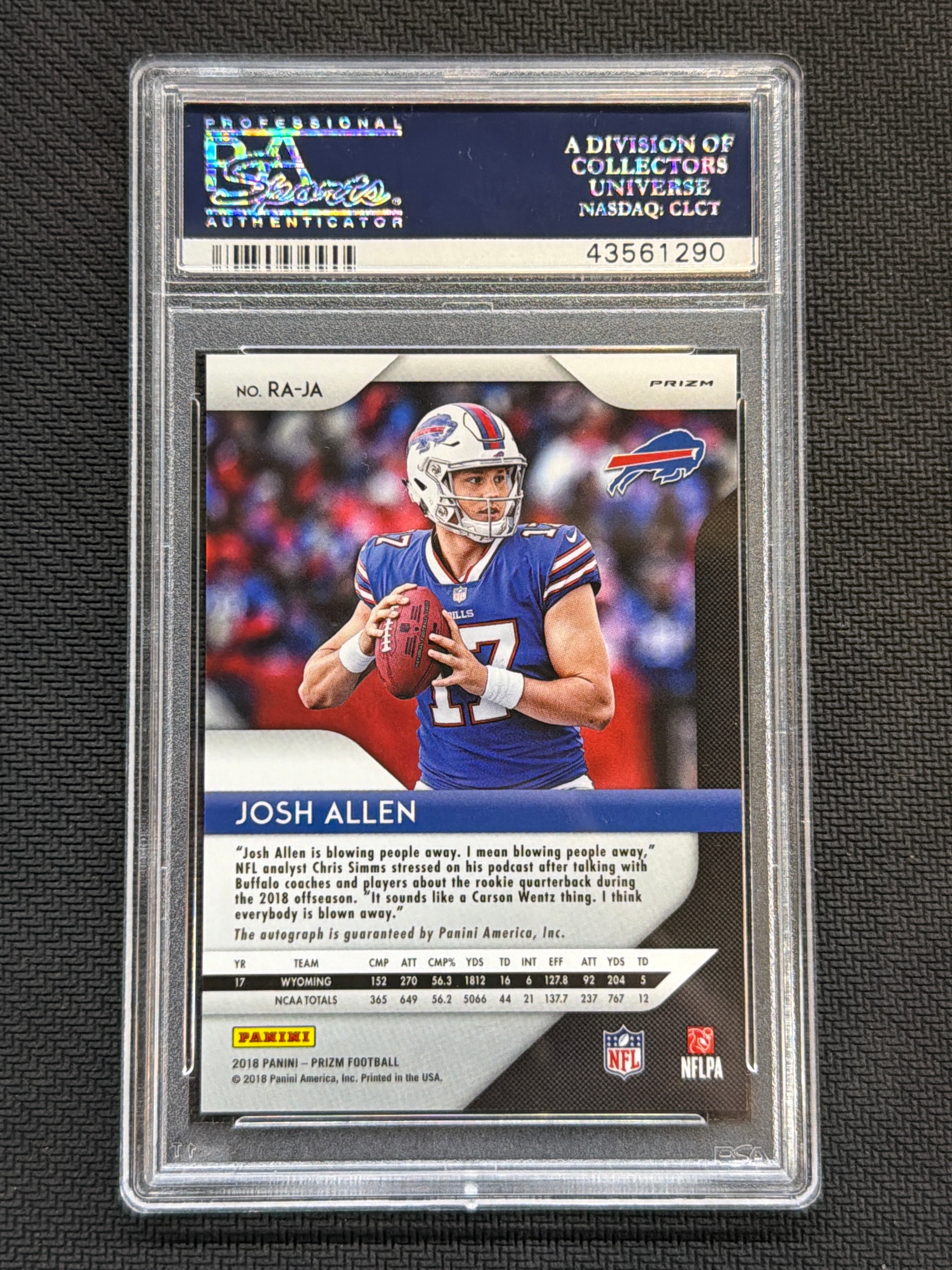 2018 Panini Prizm Josh Allen Rookie Silver Auto PSA 10