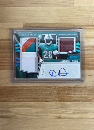 2023 Panini Absolute De'Von Achane Triple Rookie Patch Auto /99