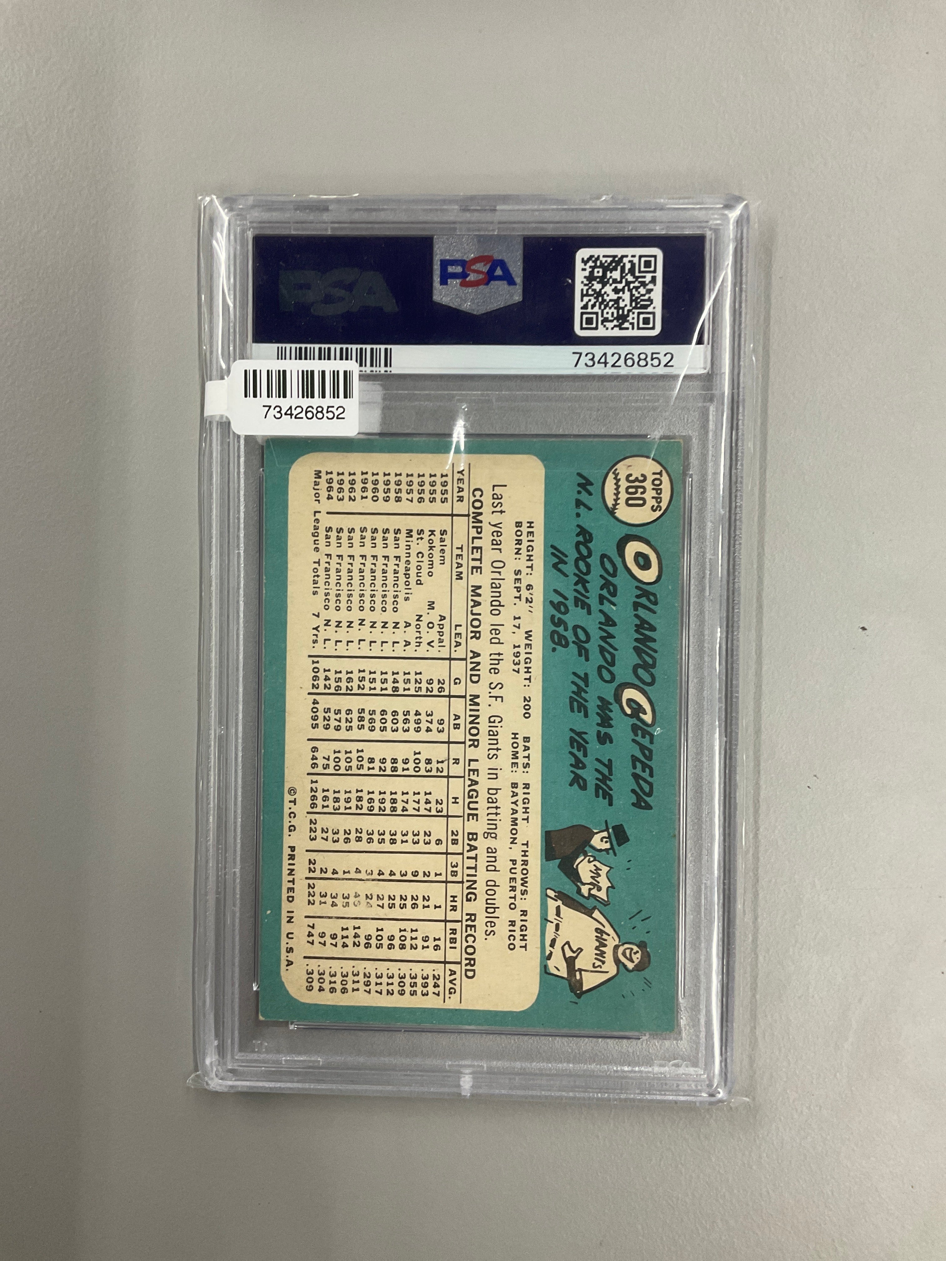 1965 Topps Orlando Cepeda #360 PSA 5 Giants
