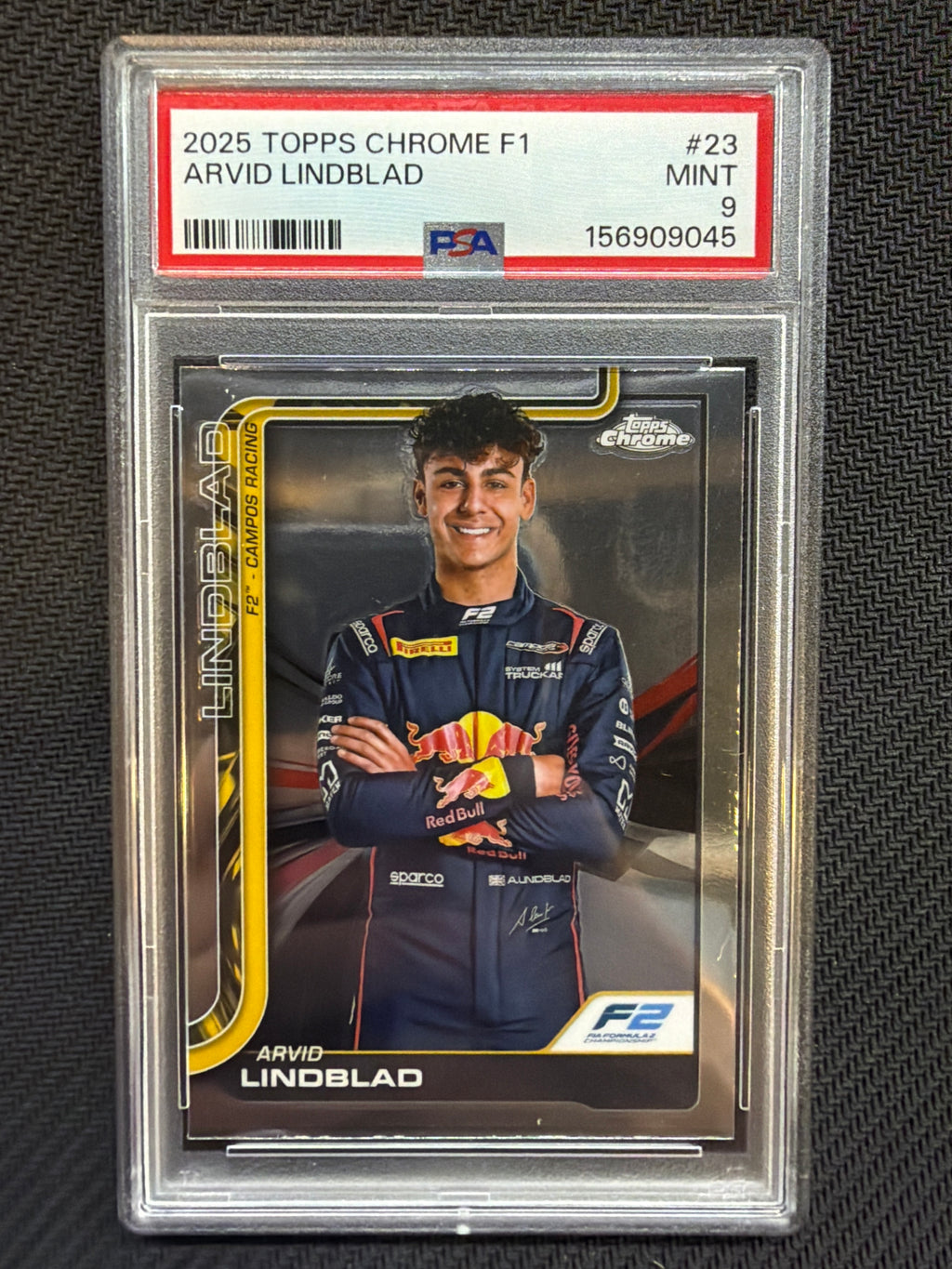 2025 Topps Chrome F1 Arvid Lindblad #23 PSA 9 045