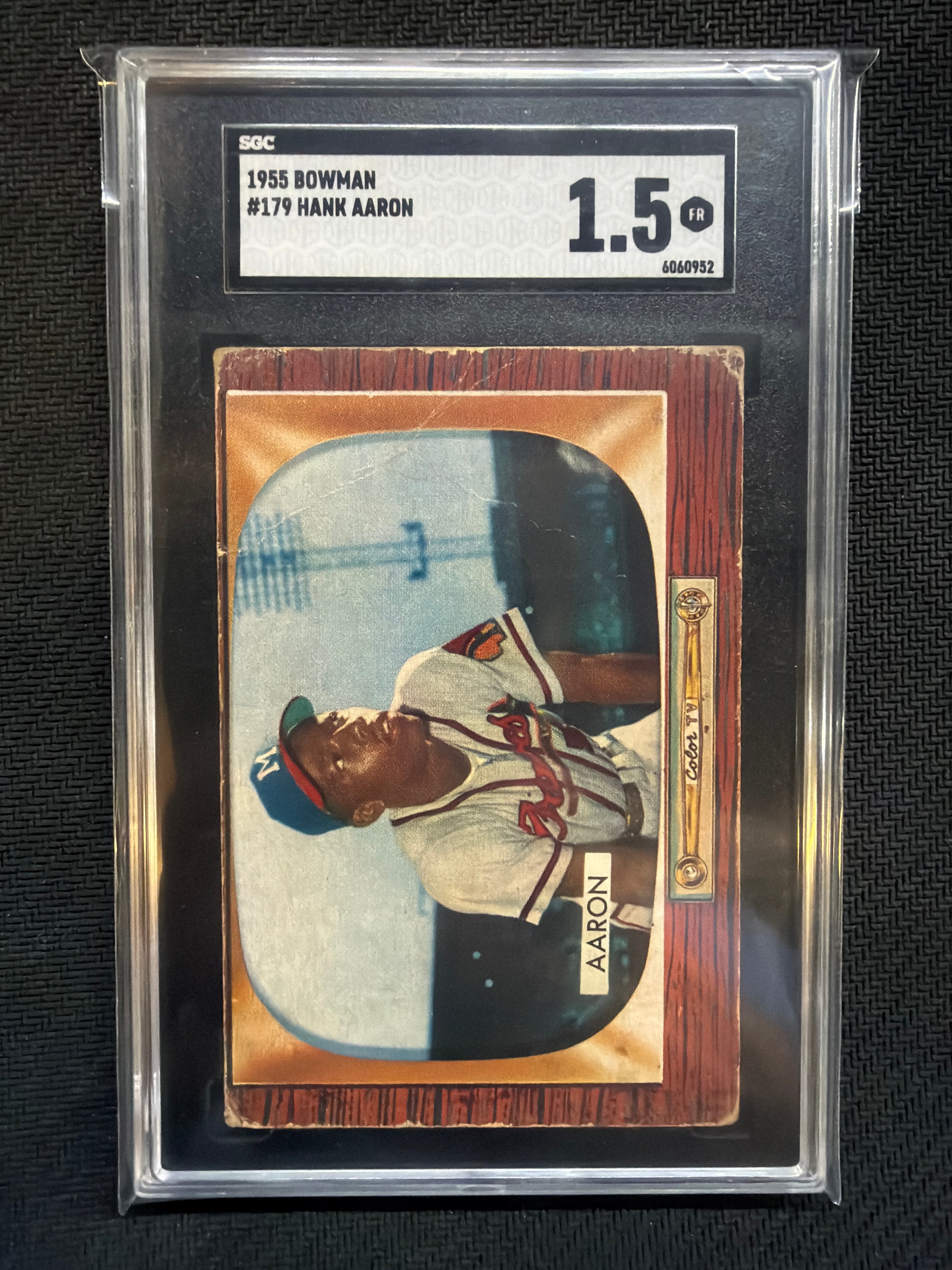 1955 Bowman #179 Hank Aaron SGC 1.5 Braves