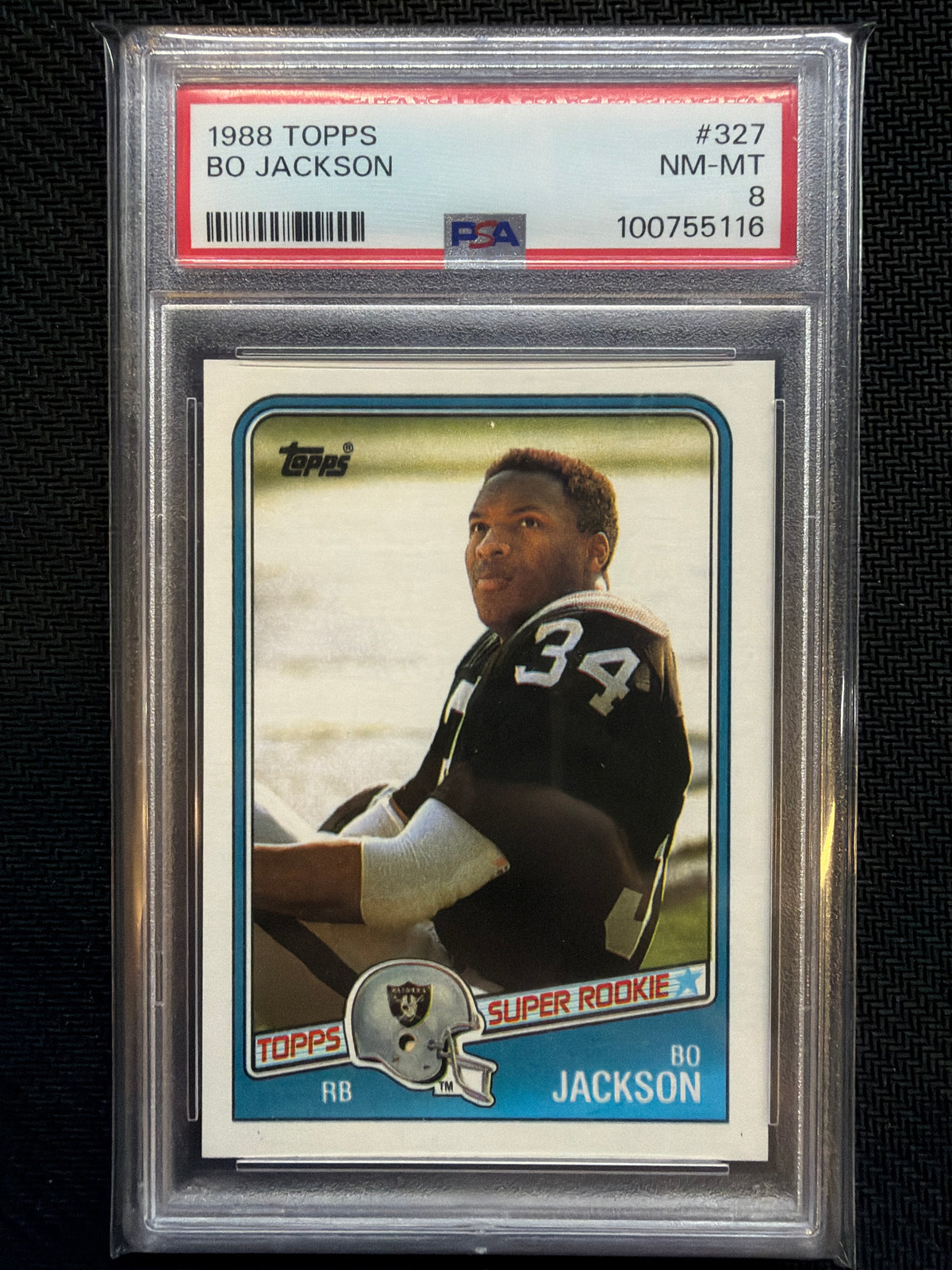 1988 Topps Bo Jackson #327 Super Rookie Raiders PSA 8 #327