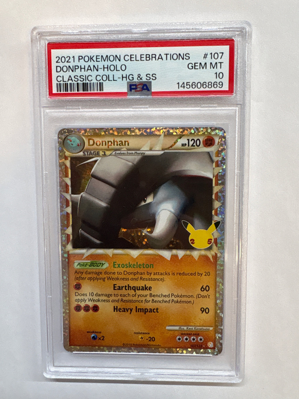 2021 Pokemon Celebrations Donphan Holo 107 PSA 10