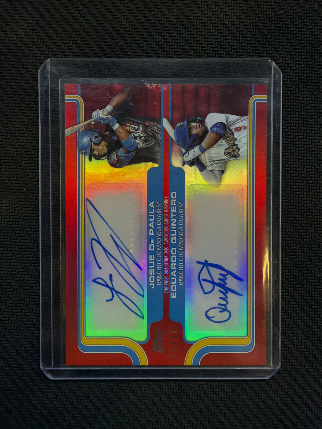 2025 Topps Pro Debut Josue De Paula/Eduardo Quintero Dual Auto /10