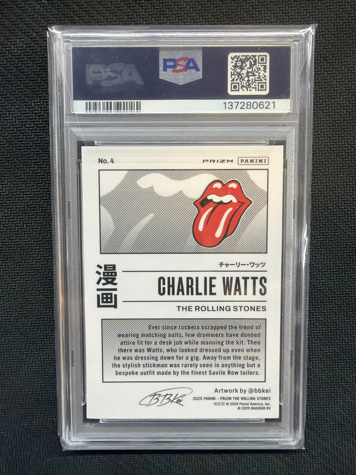 2025 Prizm Rolling Stones Charlie Watts Manga #4 PSA 9 621