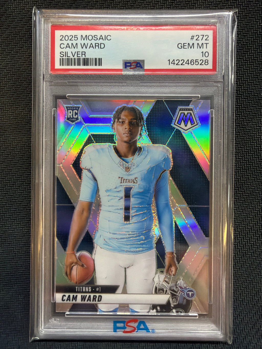 2025 Mosaic Cam Ward Silver #272 Rookie PSA 10 Titans
