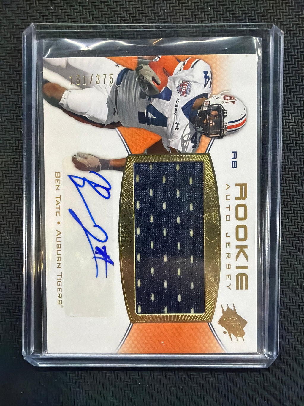 2010 SPX Ben Tate Rookie Patch Auto /375 Auburn