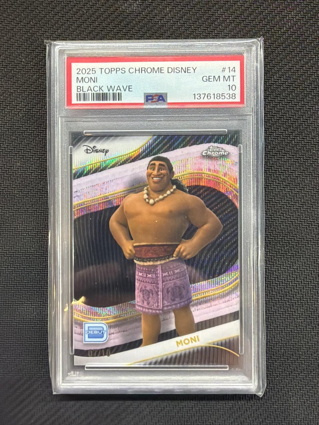 2025 Topps Chrome Disney Moni Black Wave /10 PSA 10