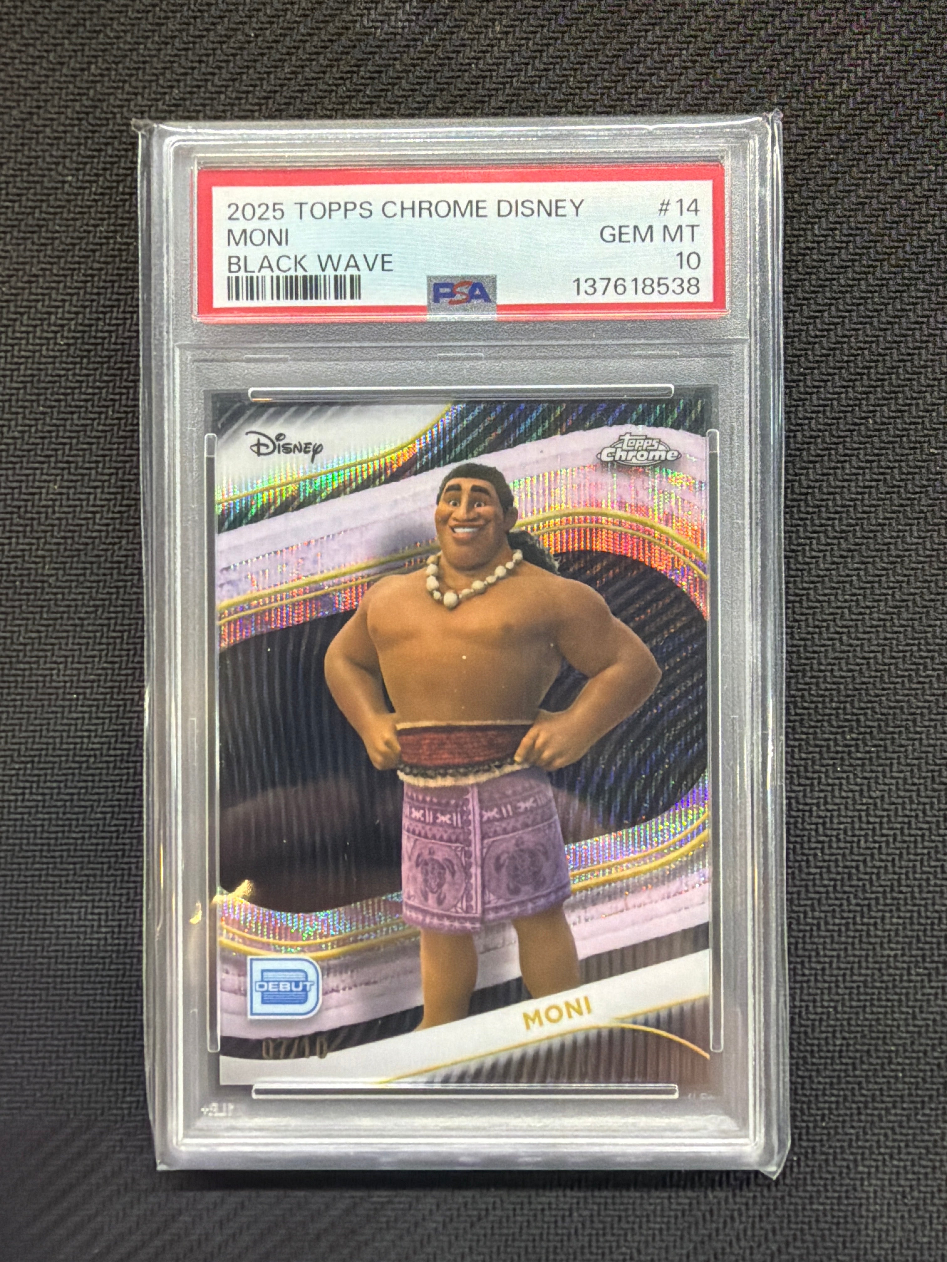 2025 Topps Chrome Disney Moni Black Wave /10 PSA 10