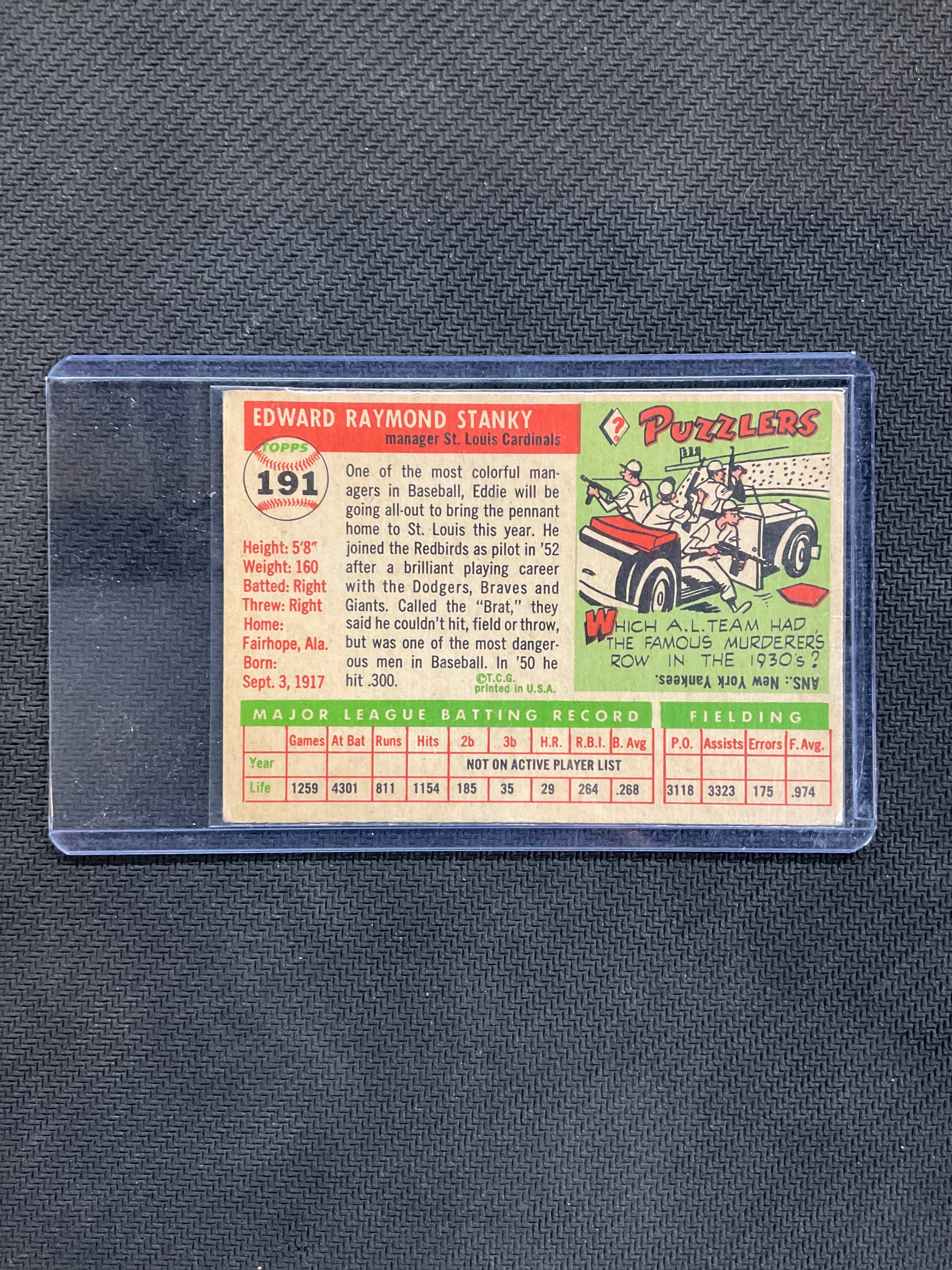 1955 Topps Ed Stankey Cardinals