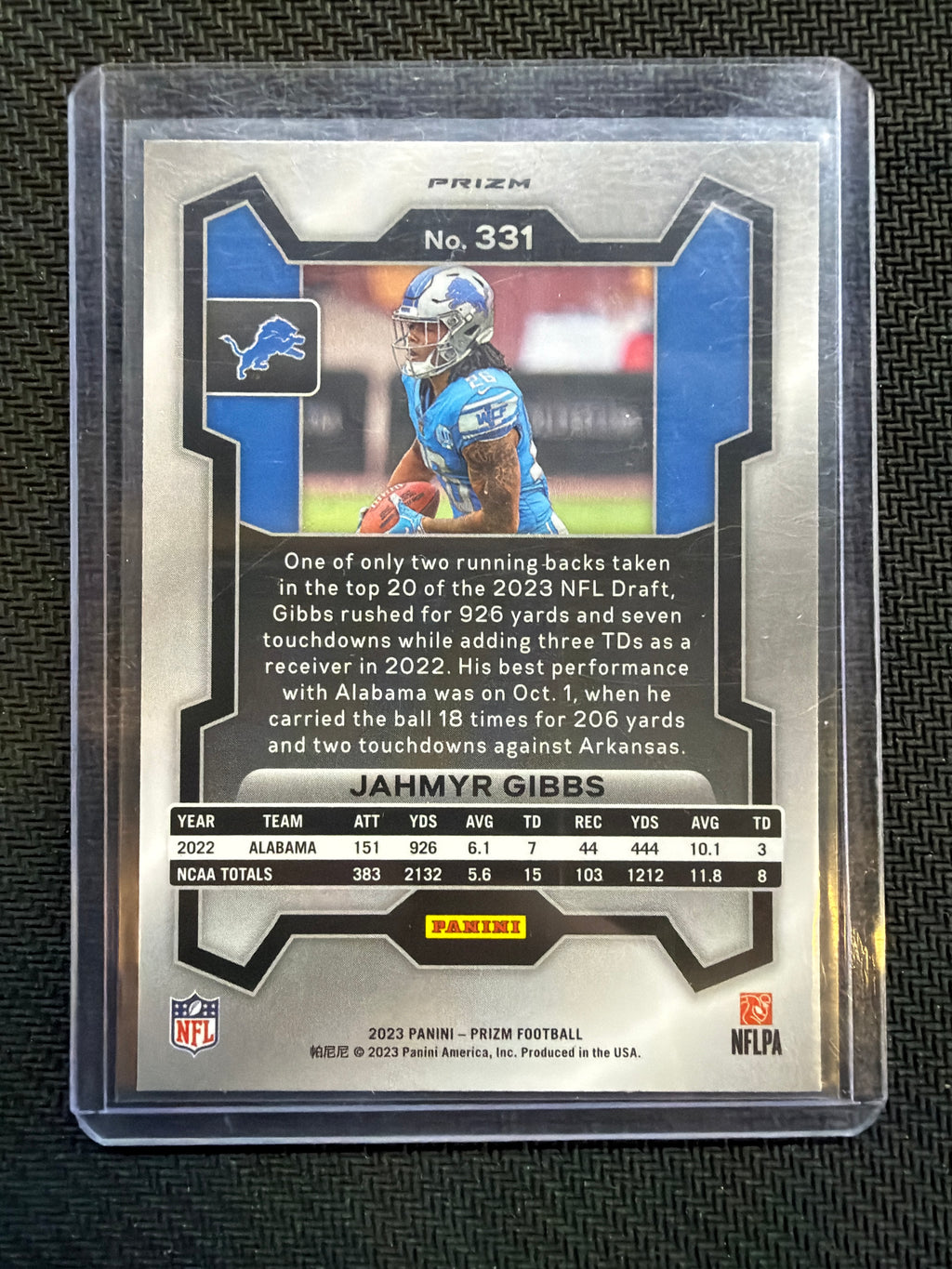 2023 Prizm Jahmyr Gibbs Rookie Orange Lazer Lions