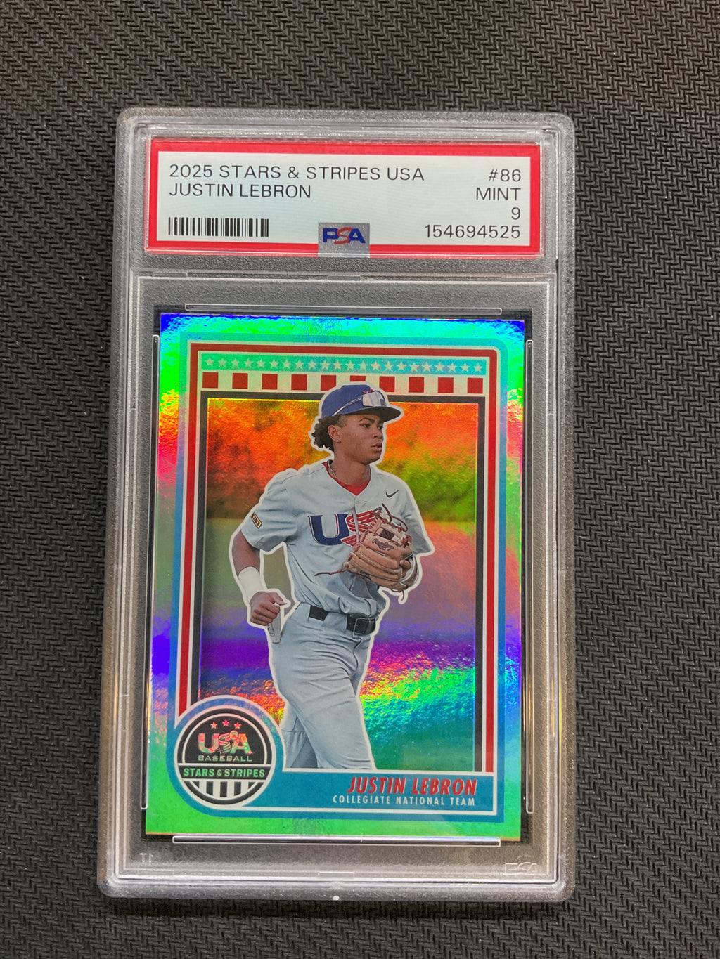 2025 Panini Stars & Stripes Justin LeBron Rookie PSA 9 525