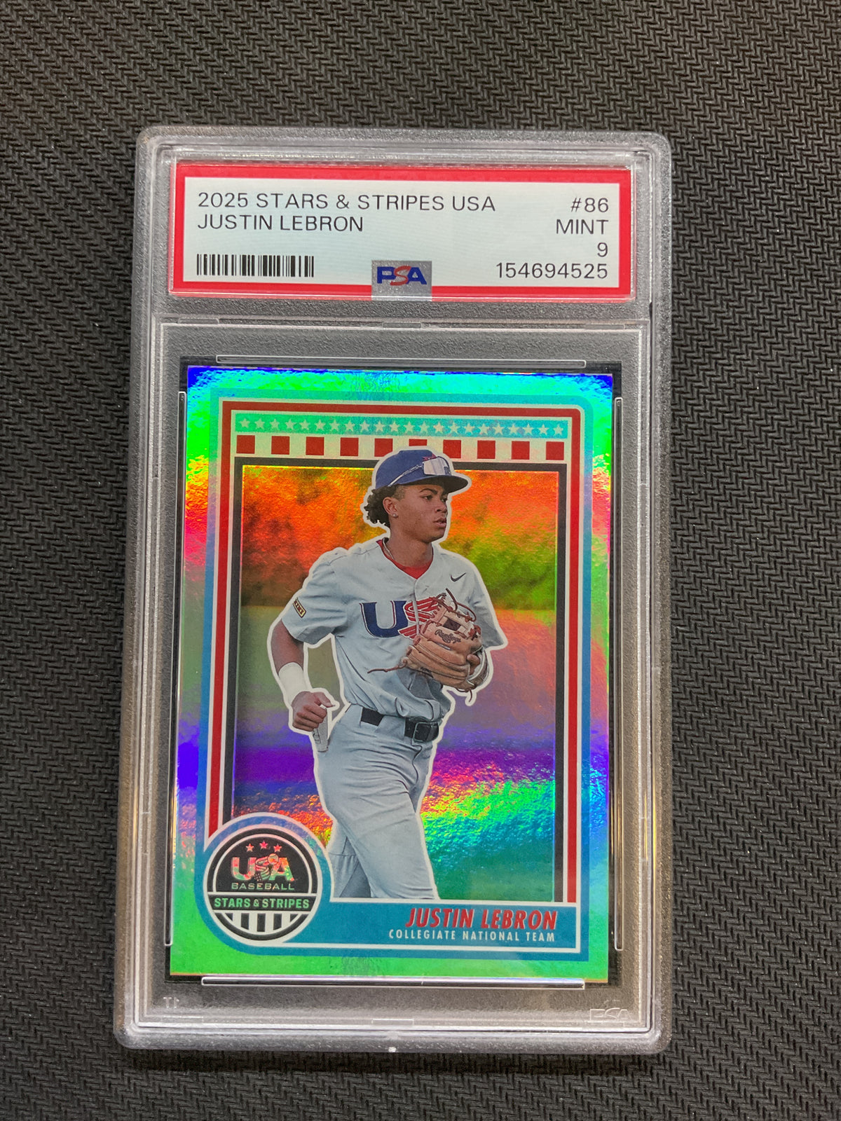 2025 Panini Stars & Stripes Justin LeBron Rookie PSA 9 525
