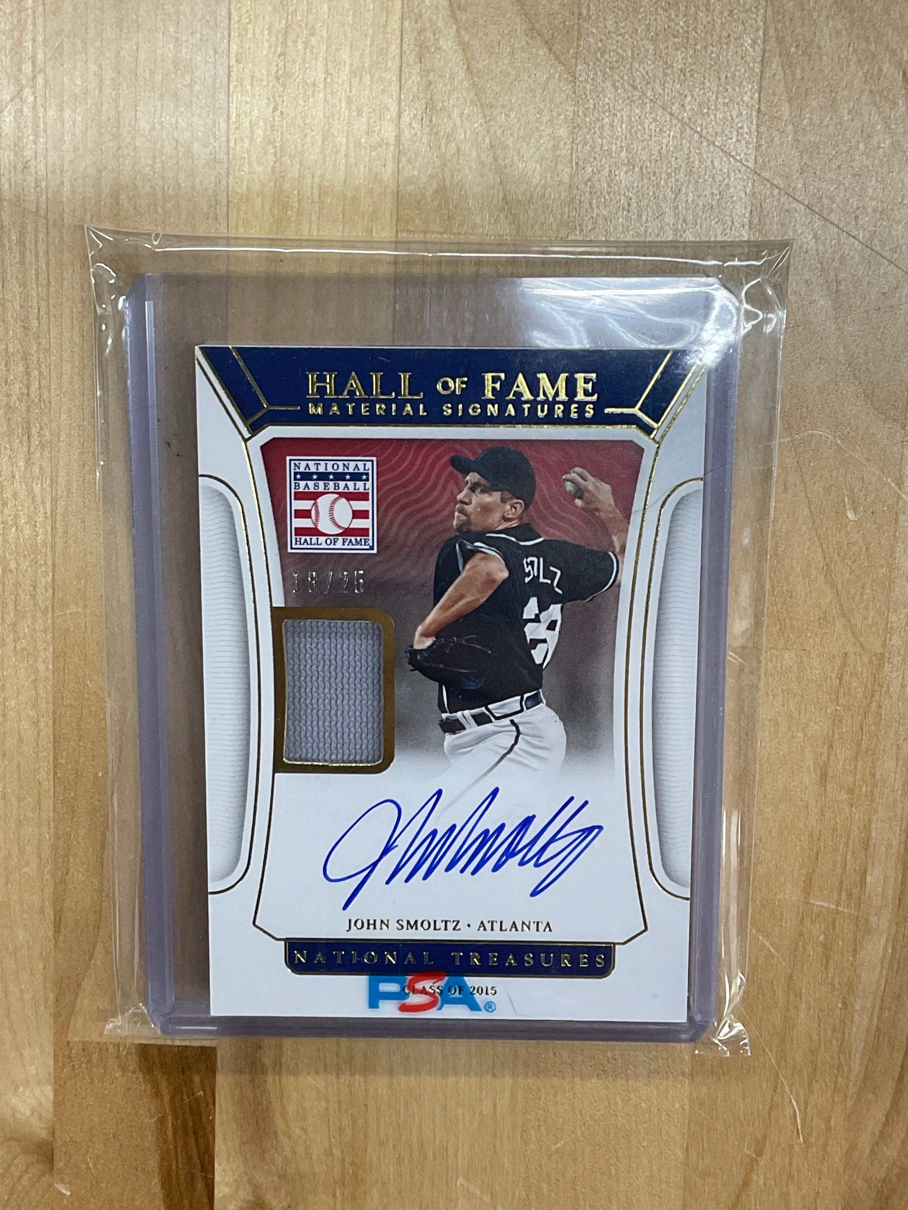 2022 National Treasures John Smoltz Patch Auto /25 Hall Of Fame