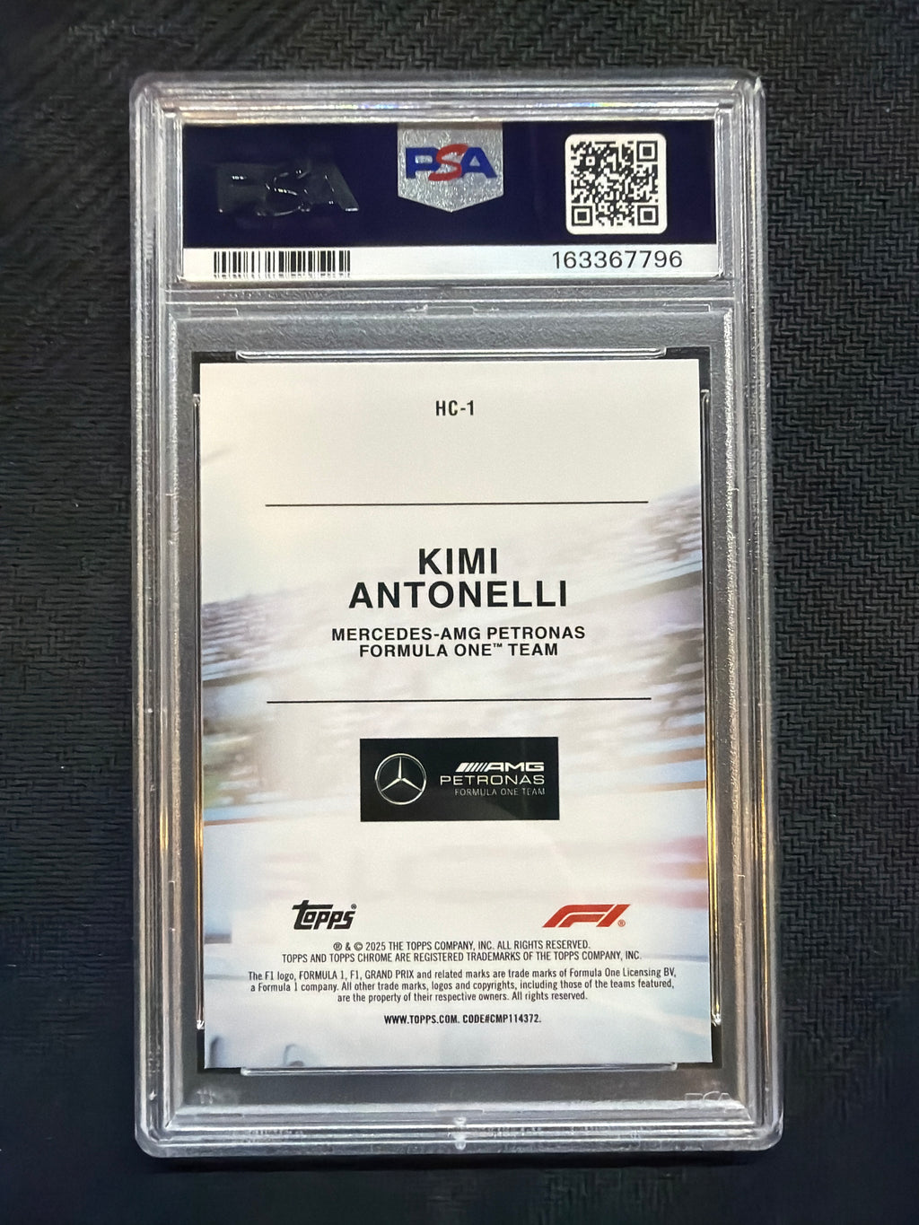 2025 Topps Chrome F1 Kimi Antonelli Rookie Helmet PSA 10 796