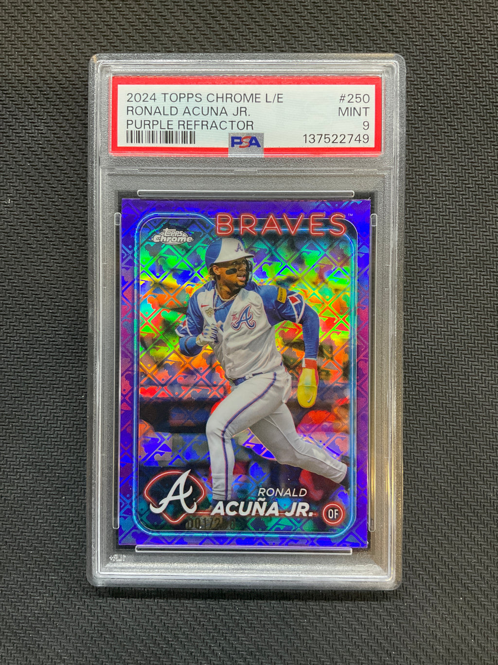 2024 Topps Chrome Logofractor Ronald Acuna Jr. Purple /250 PSA 9 Braves