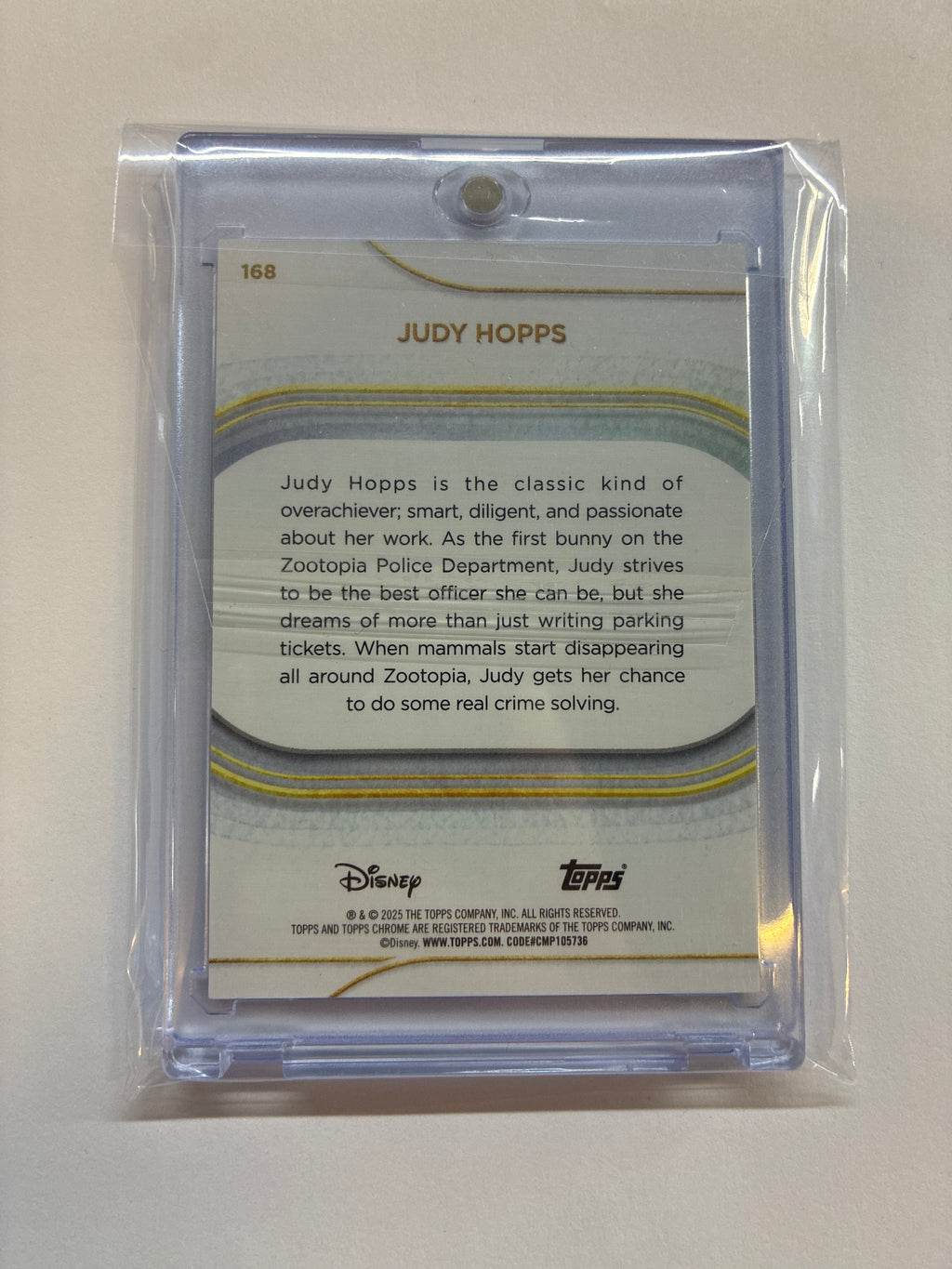 2025 Topps Chrome Disney Judy Hopps Orange Refractor /25