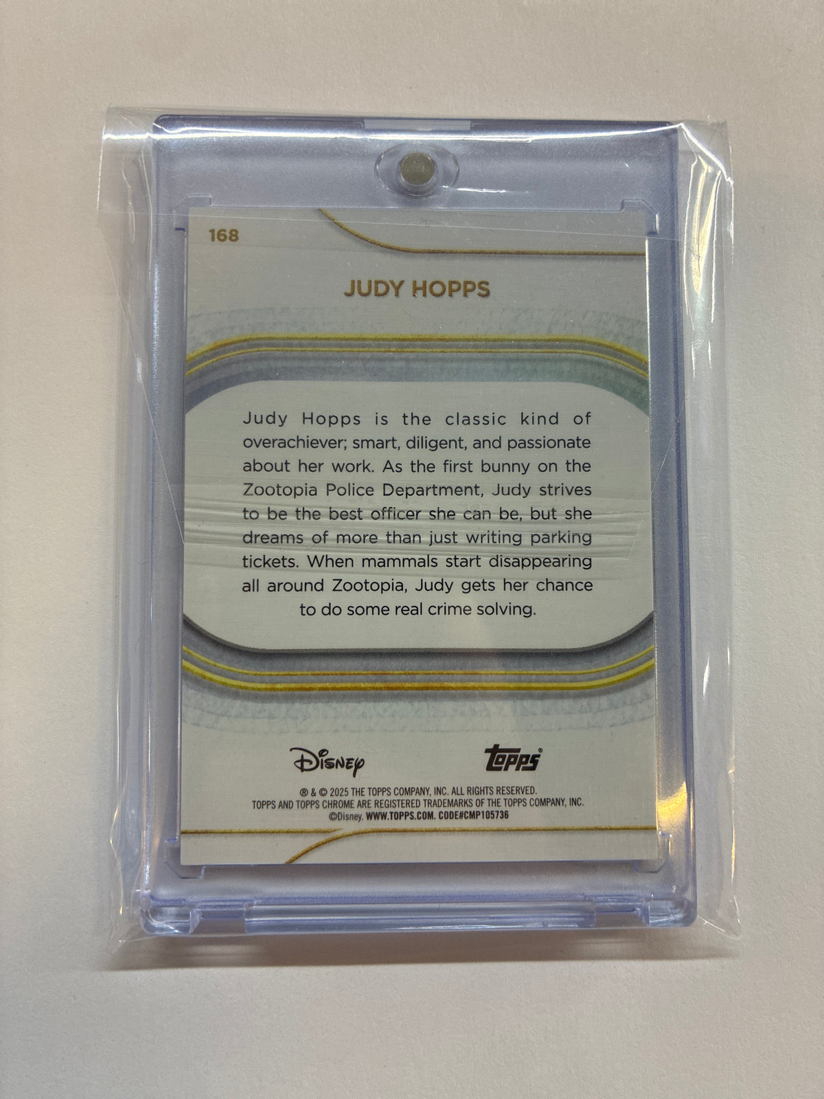 2025 Topps Chrome Disney Judy Hopps Orange Refractor /25