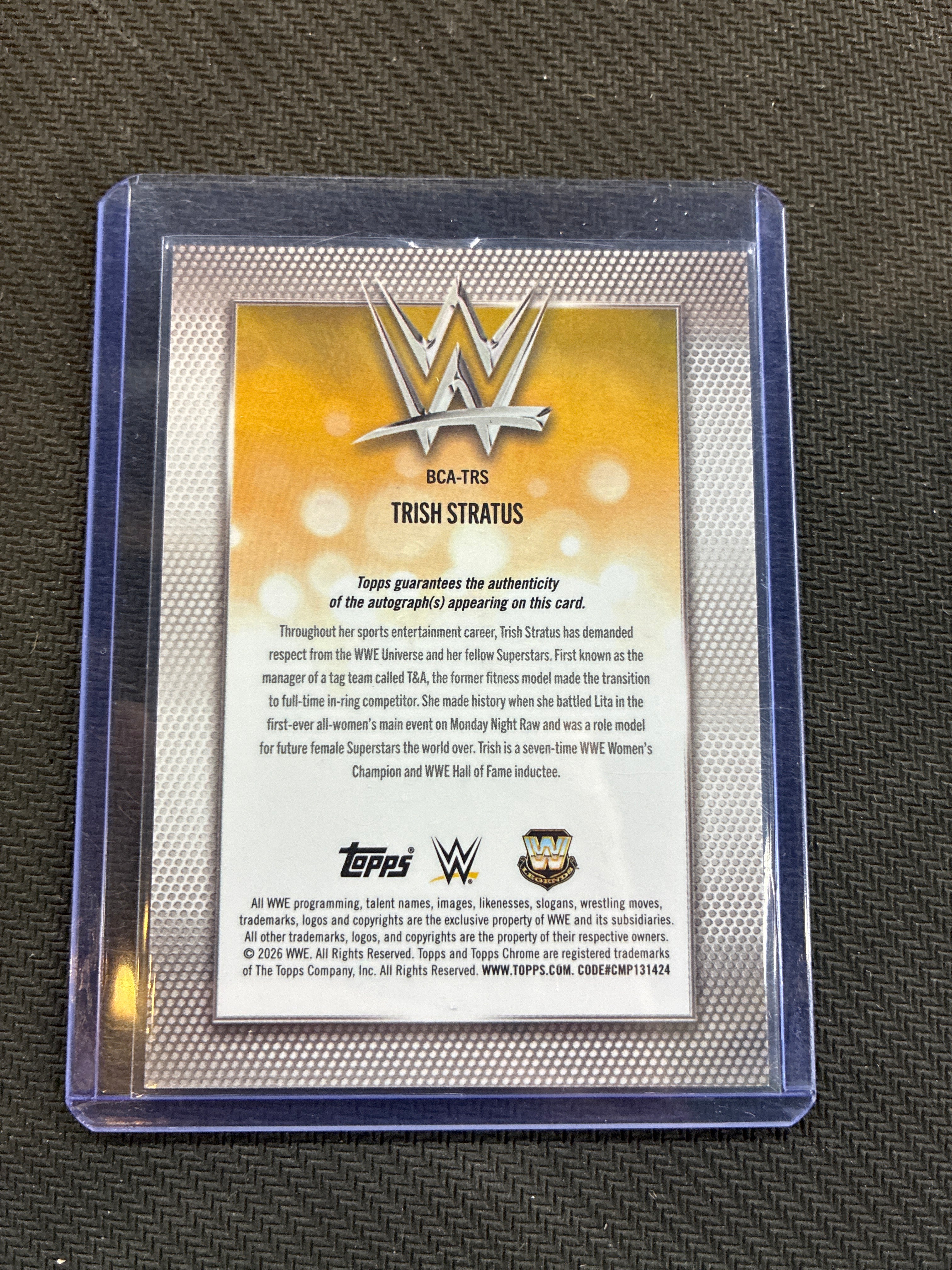 2026 Topps Chrome WWE Trish Stratus True Gold Auto /50