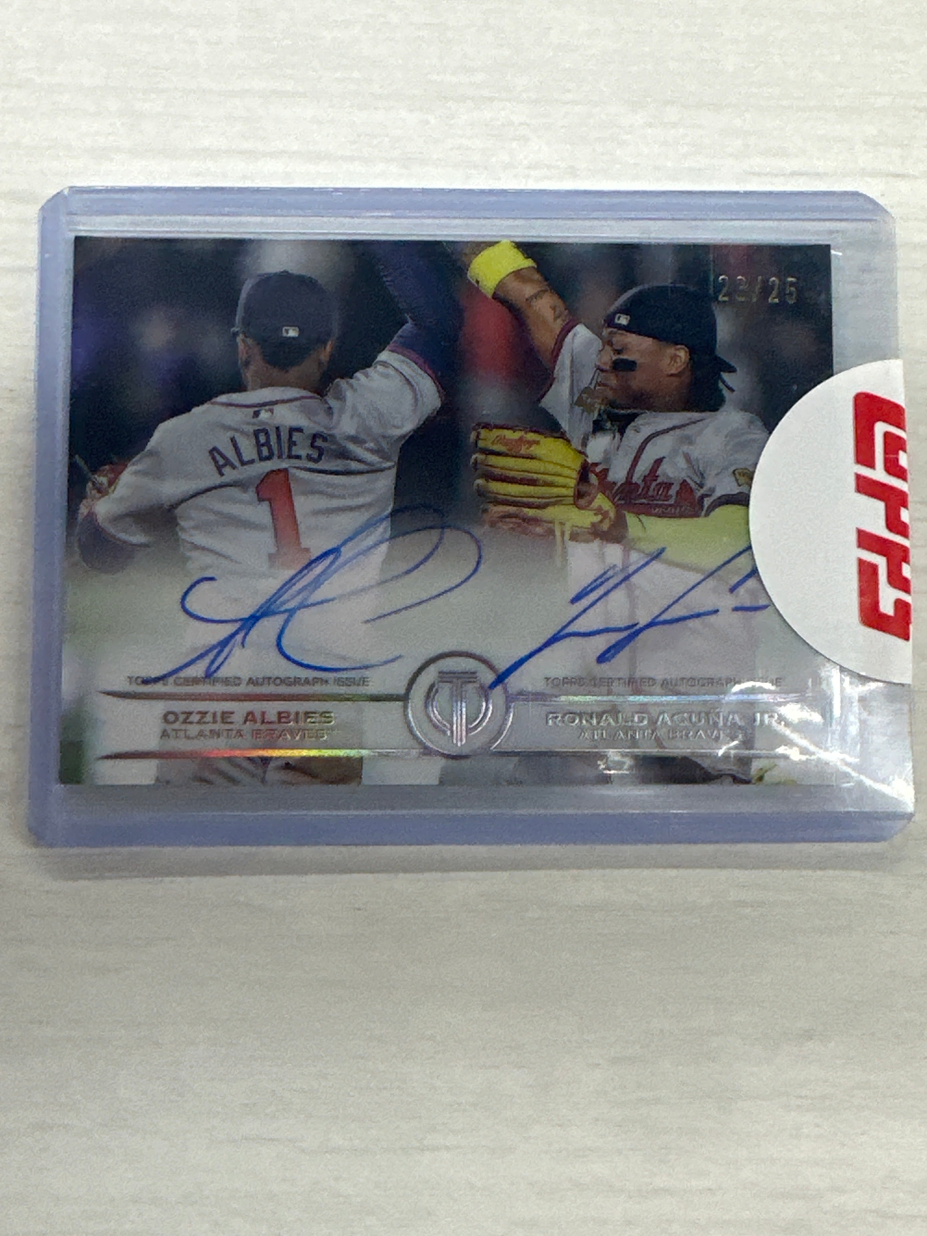 2025 Tribute Ronald Acuna Jr Ozzie Albies Dual Auto /25 Braves