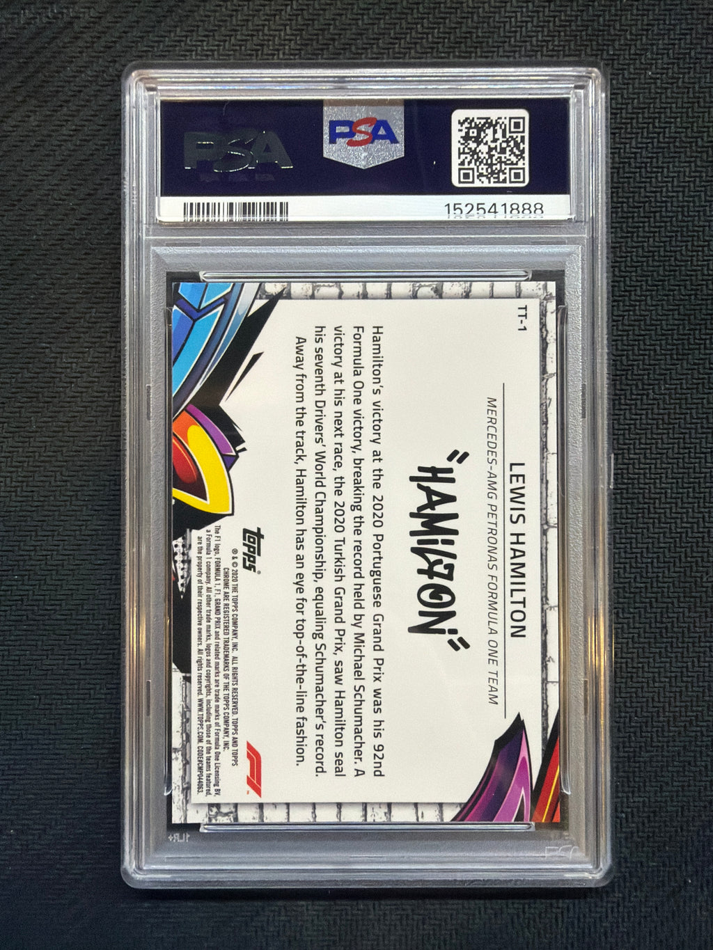 2020 Topps Chrome F1 Lewis Hamilton Track Tags #1 PSA 9 Mercedes 888