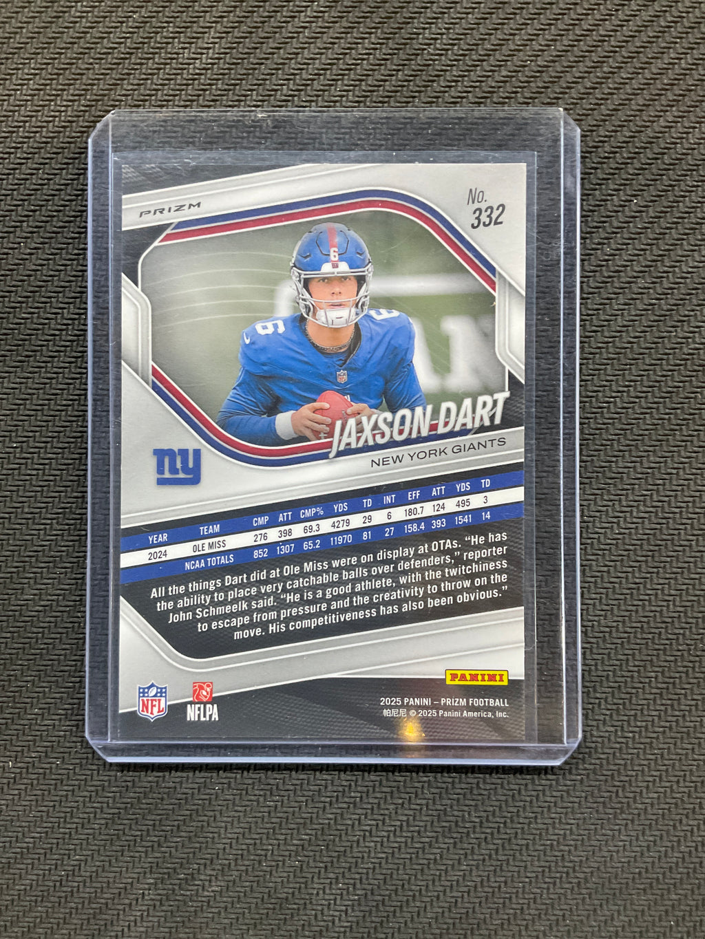 2025 Prizm Jaxson Dart Rookie Silver #332 Giants