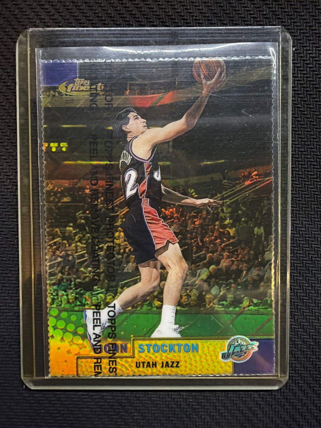 1999 Topps Finest John Stockton John Stockton #85 Gold Refractor /100 Jazz