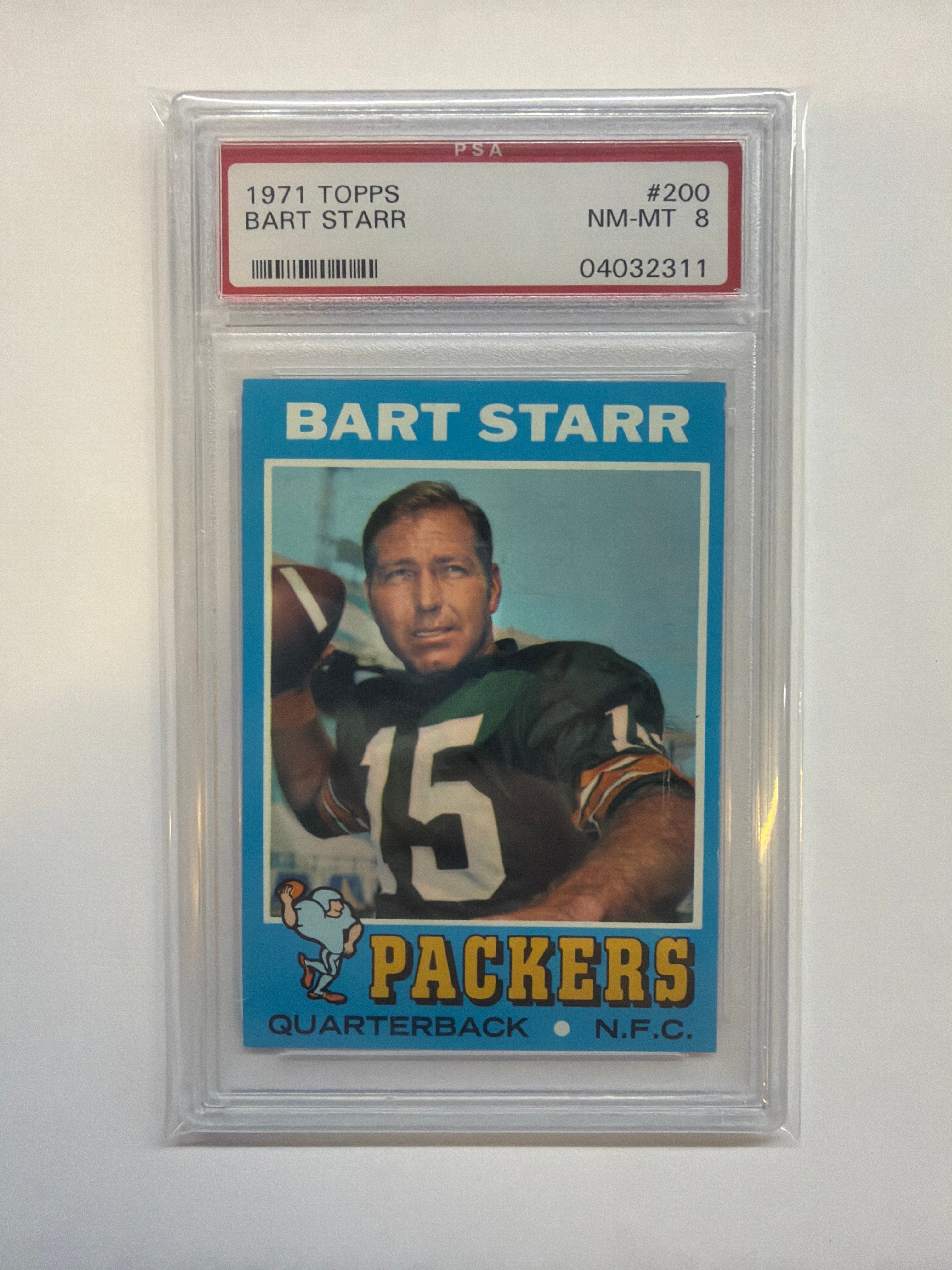 1971 Topps #200 Bart Starr Rookie PSA 8 Packers