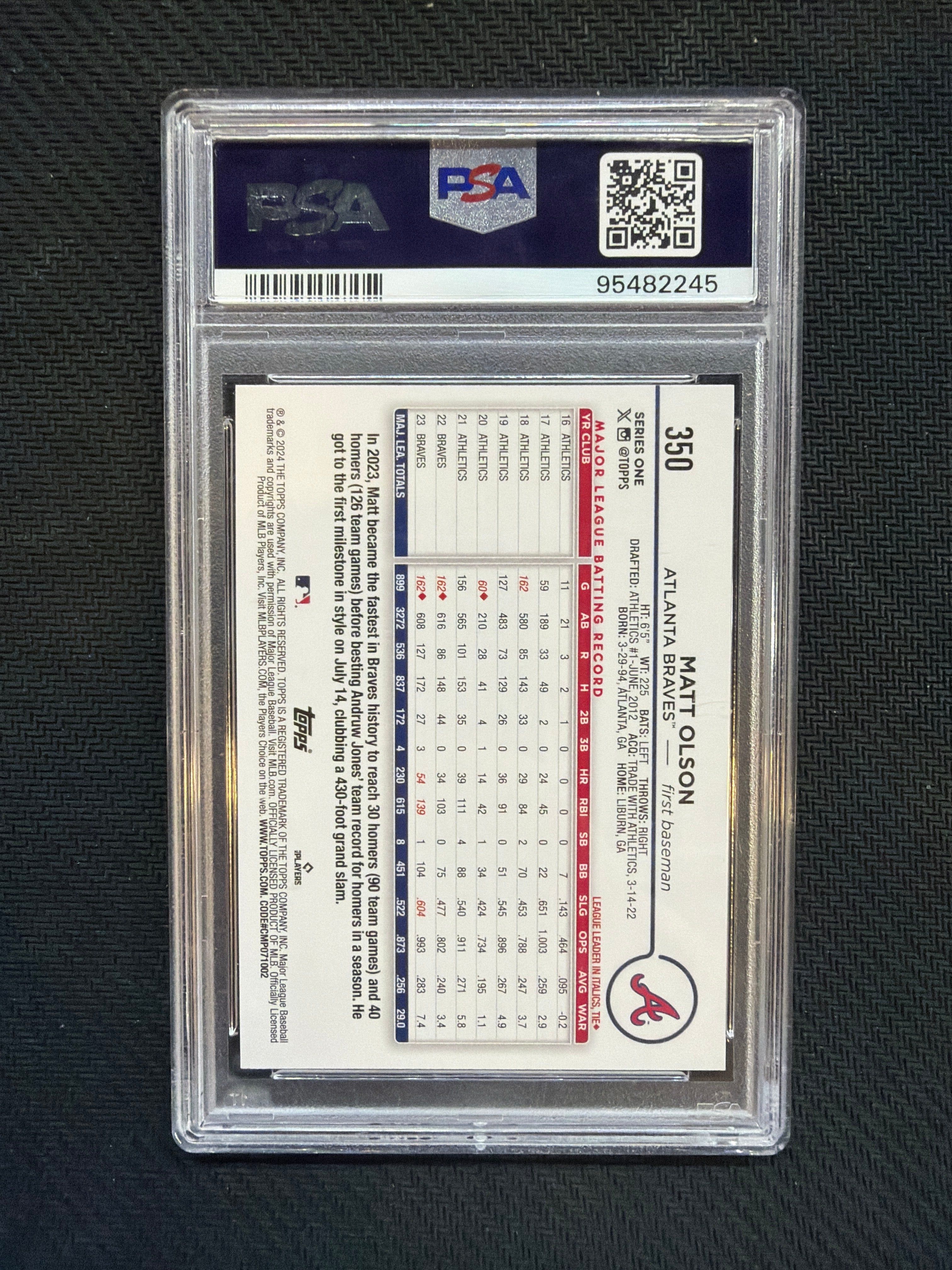 2024 Topps Matt Olson PSA 10 Braves