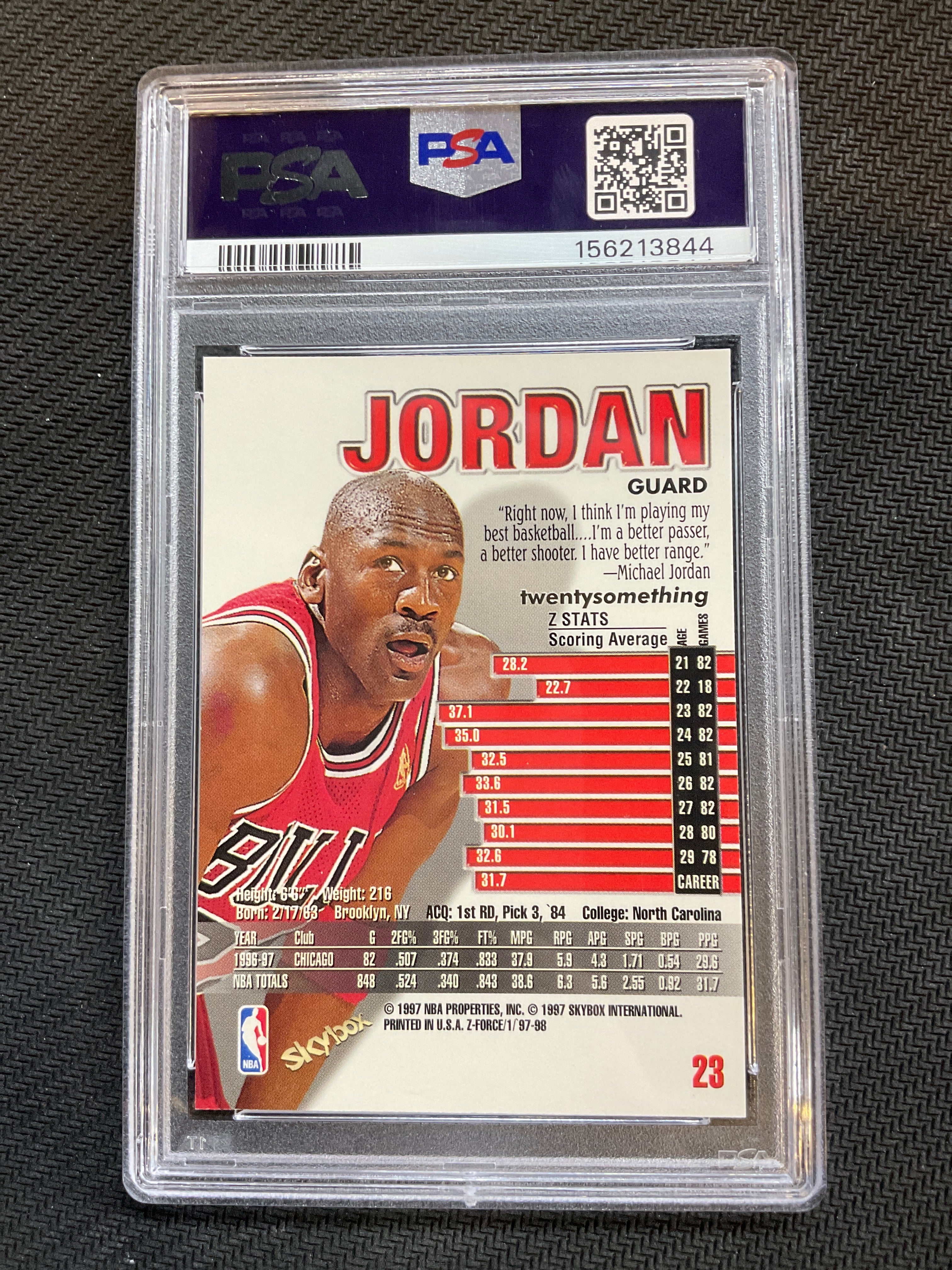 1997 Skybox Z-Force Michael Jordan PSA 10 Bulls