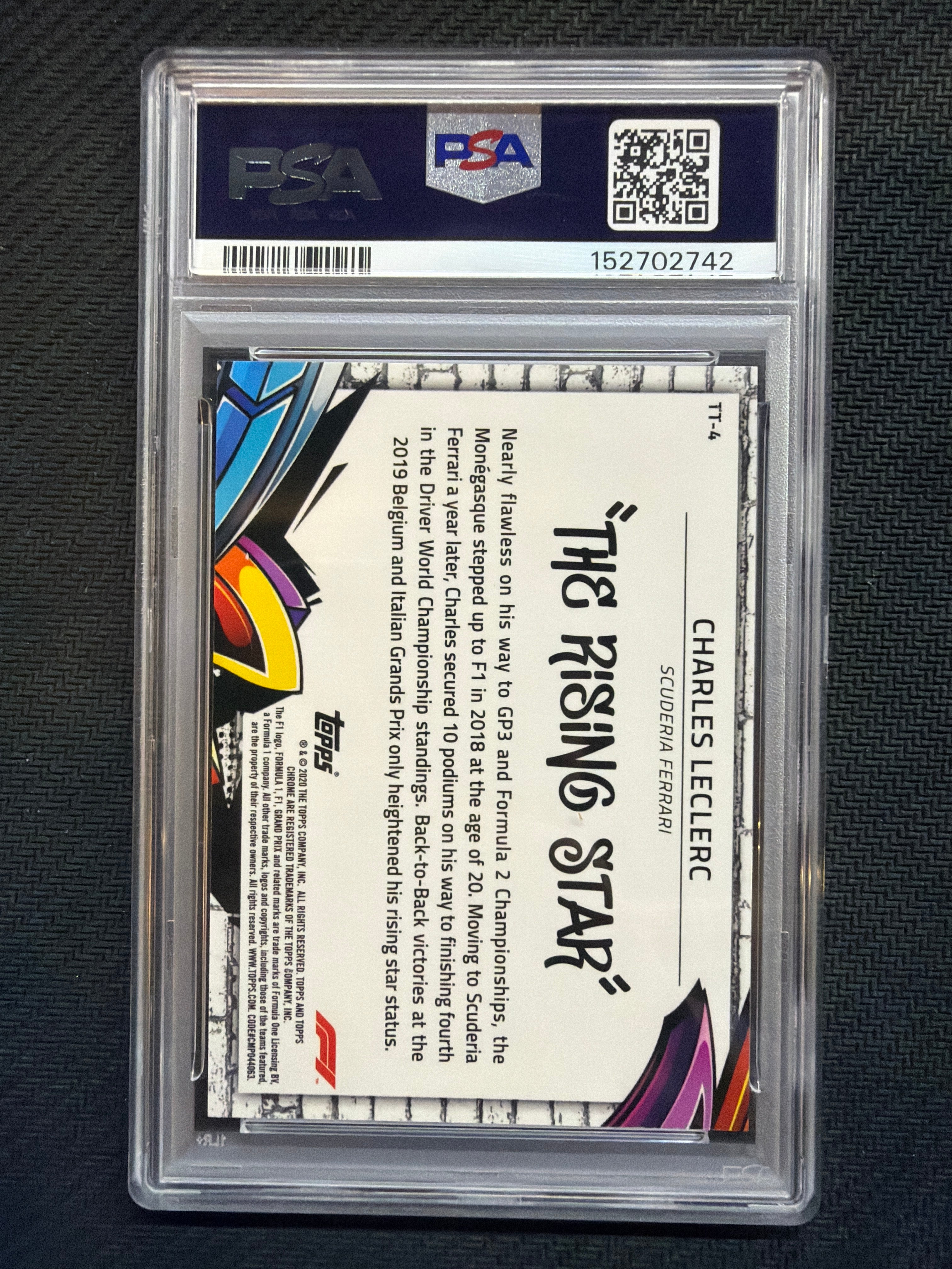 2020 Topps Chrome F1 Charles Leclerc Track Tags #4 PSA 10 Ferrari 742