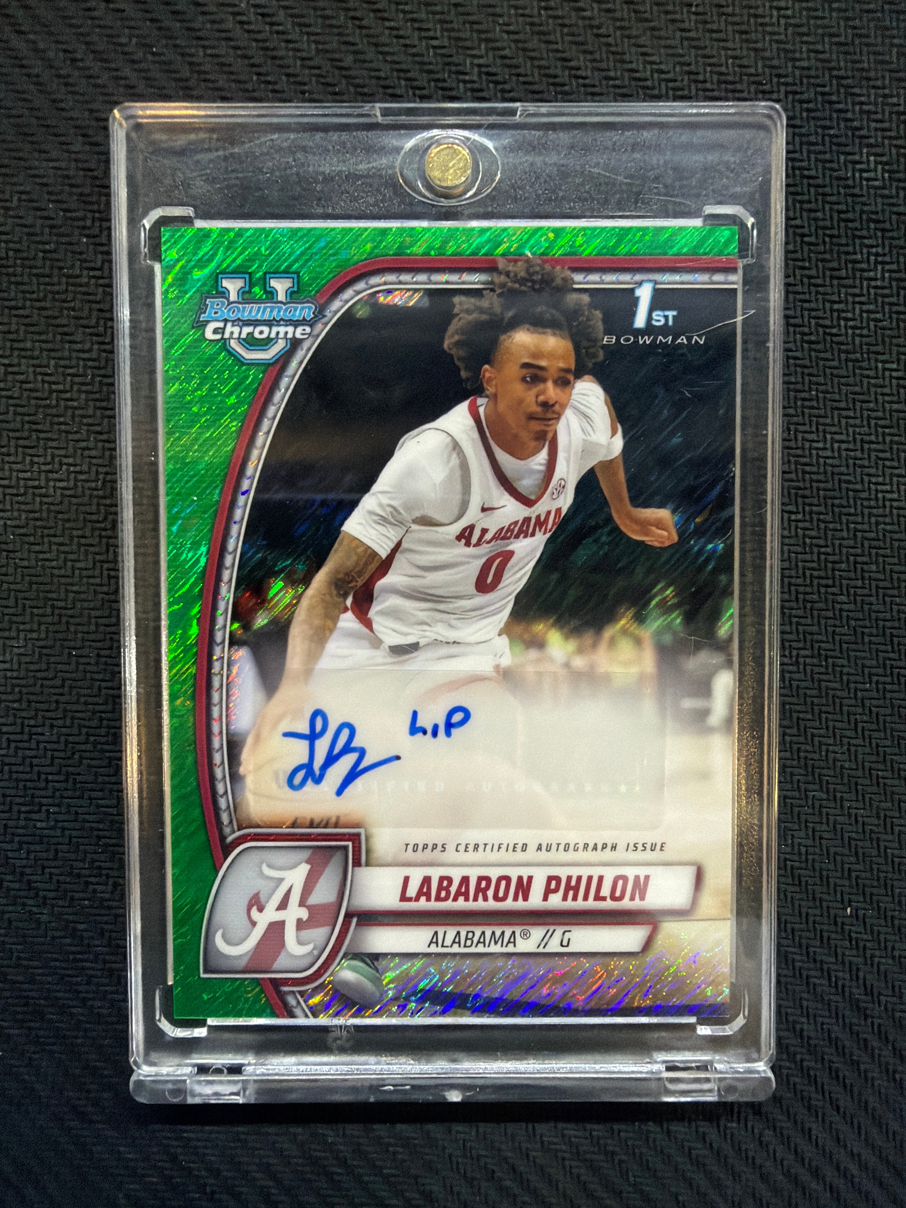 2025 Bowman U Chrome Labaron Philon Green Shimmer Auto Alabama