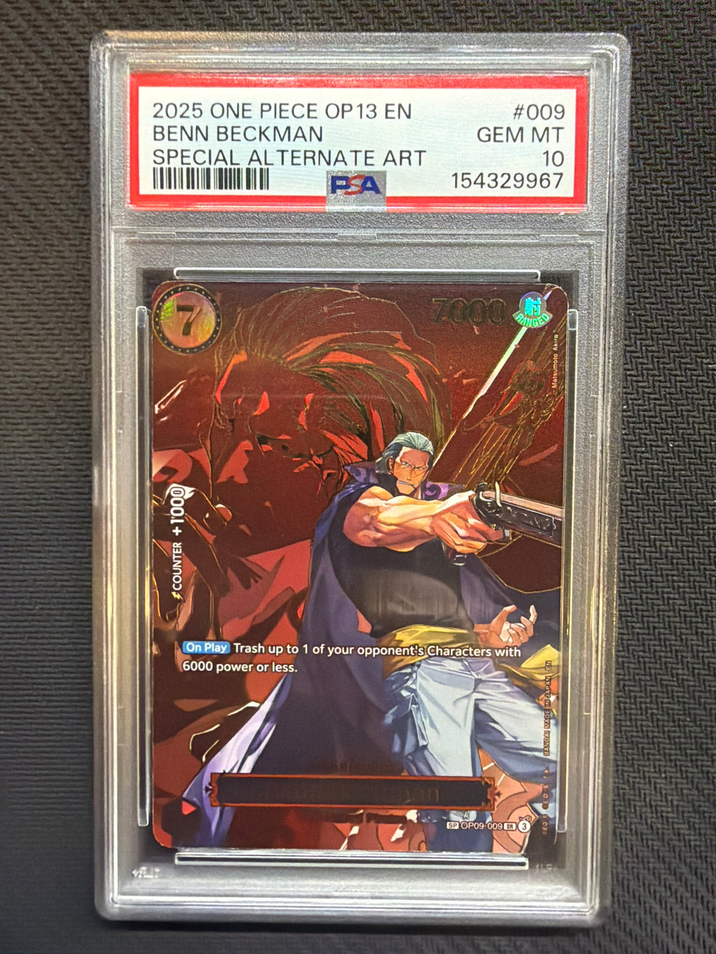 2025 One Piece OP13 Benn Beckman Special Alt Art 009 PSA 10