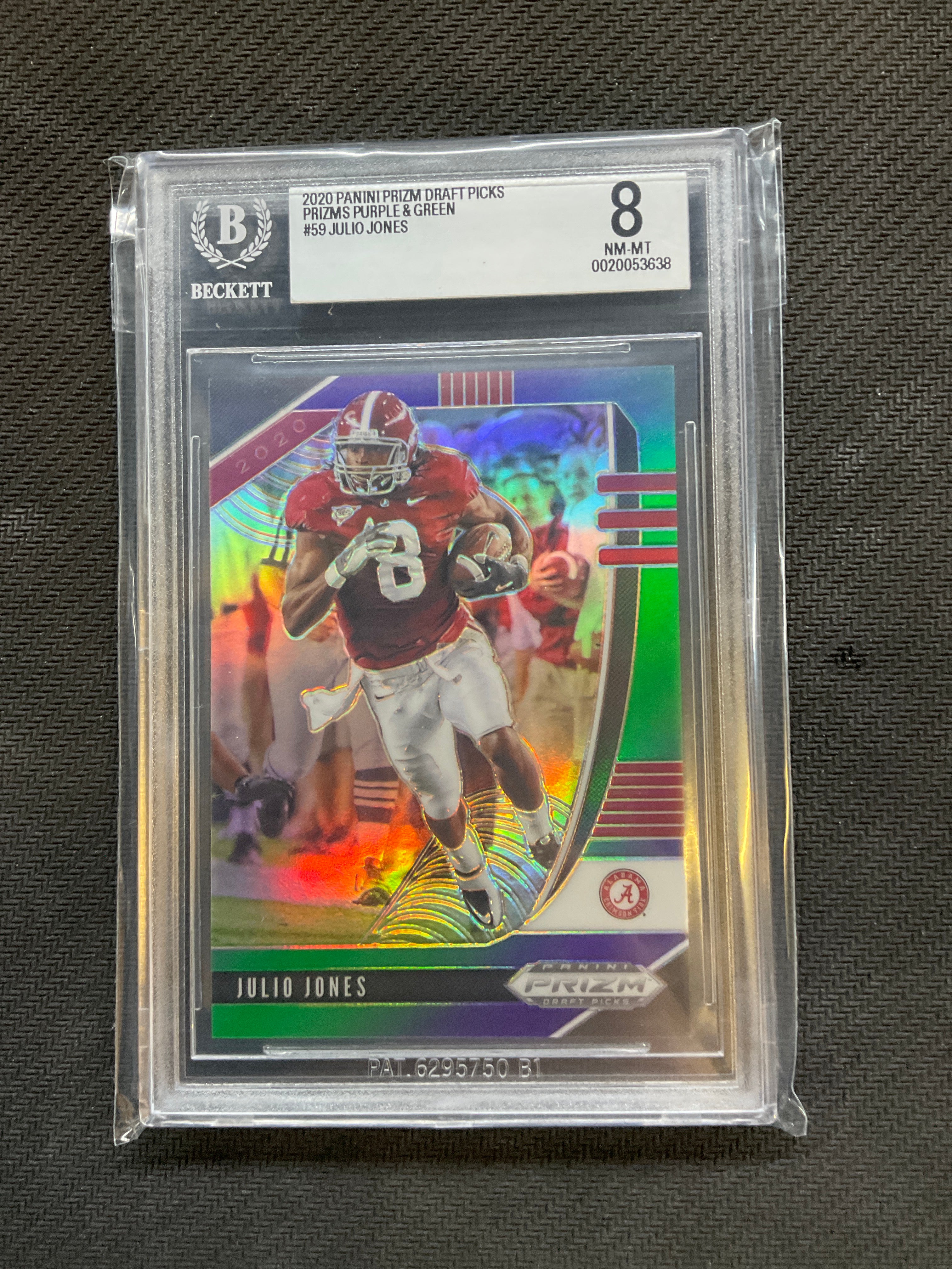 2020 Panini Prizm Draft Oicks Julio Jones Purple Green BGS 8 Alabama