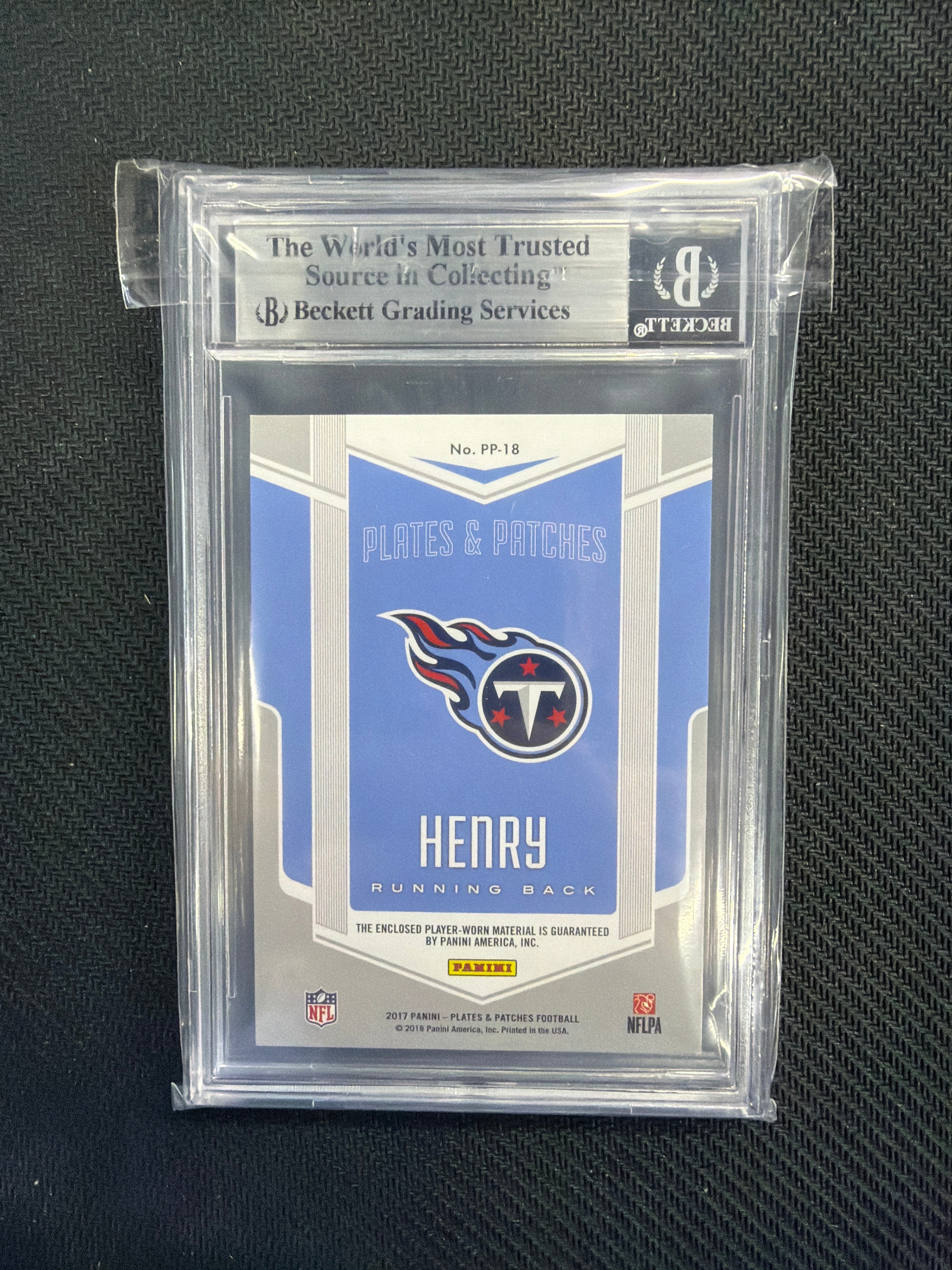 2017 Panini Plates & Patches Derrick Henry Patch /50 BGS 7.5 Titans
