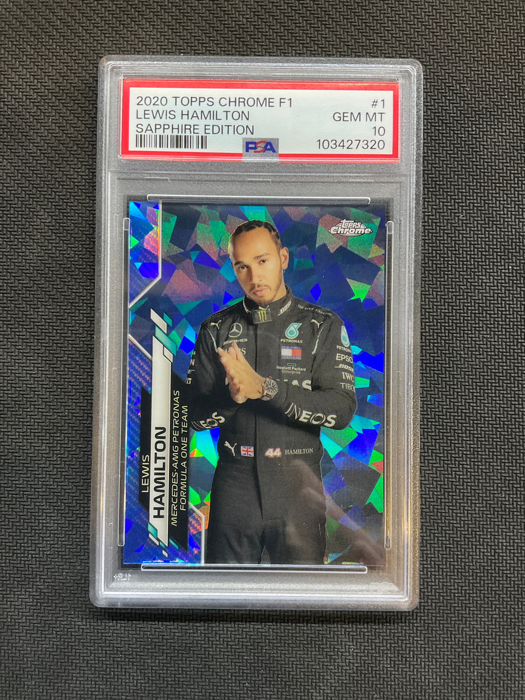 2020 Topps Chrome F1 Sapphire Lewis Hamilton Rookie #1 PSA 10 320