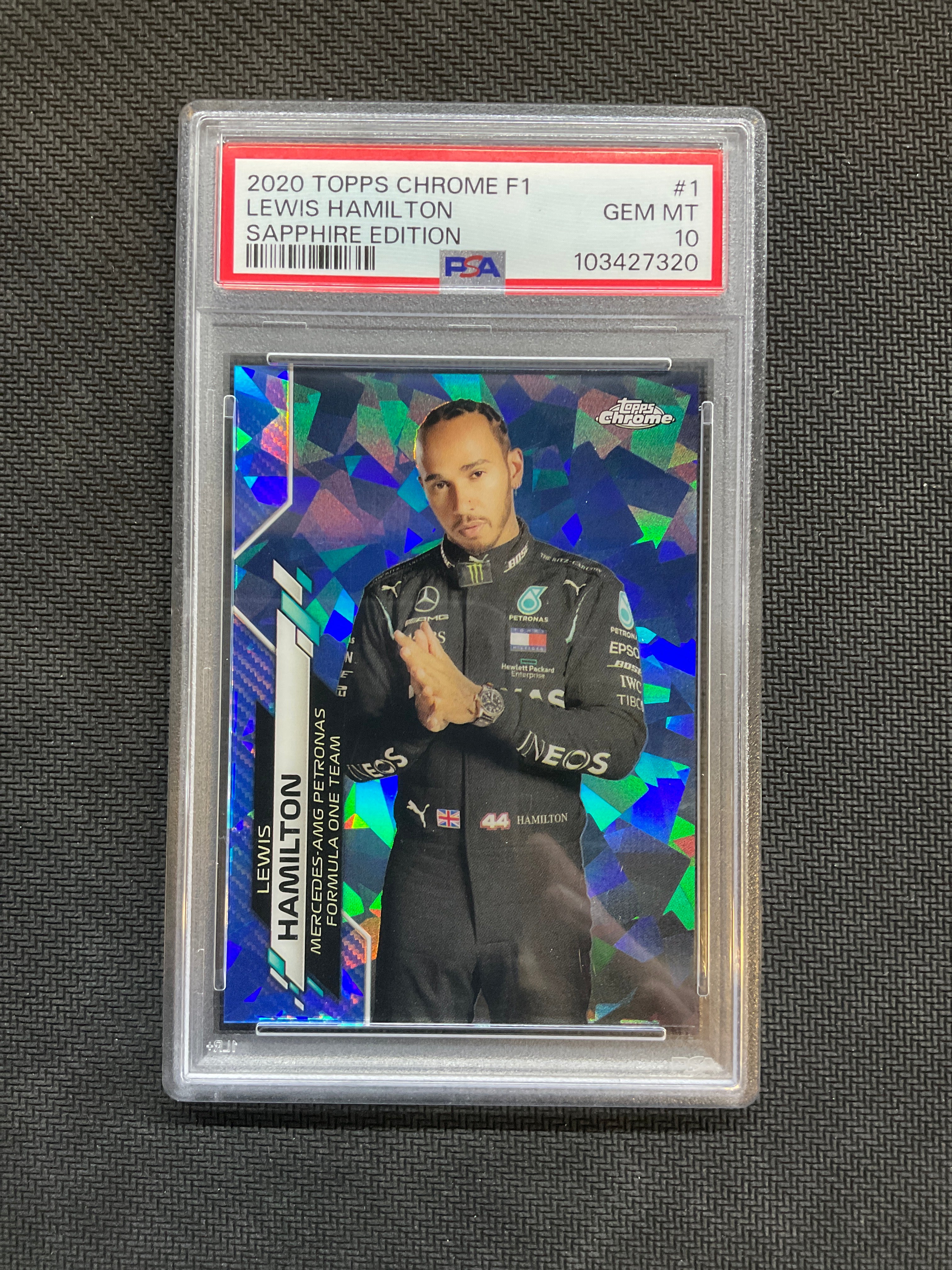 2020 Topps Chrome F1 Sapphire Lewis Hamilton Rookie #1 PSA 10 320