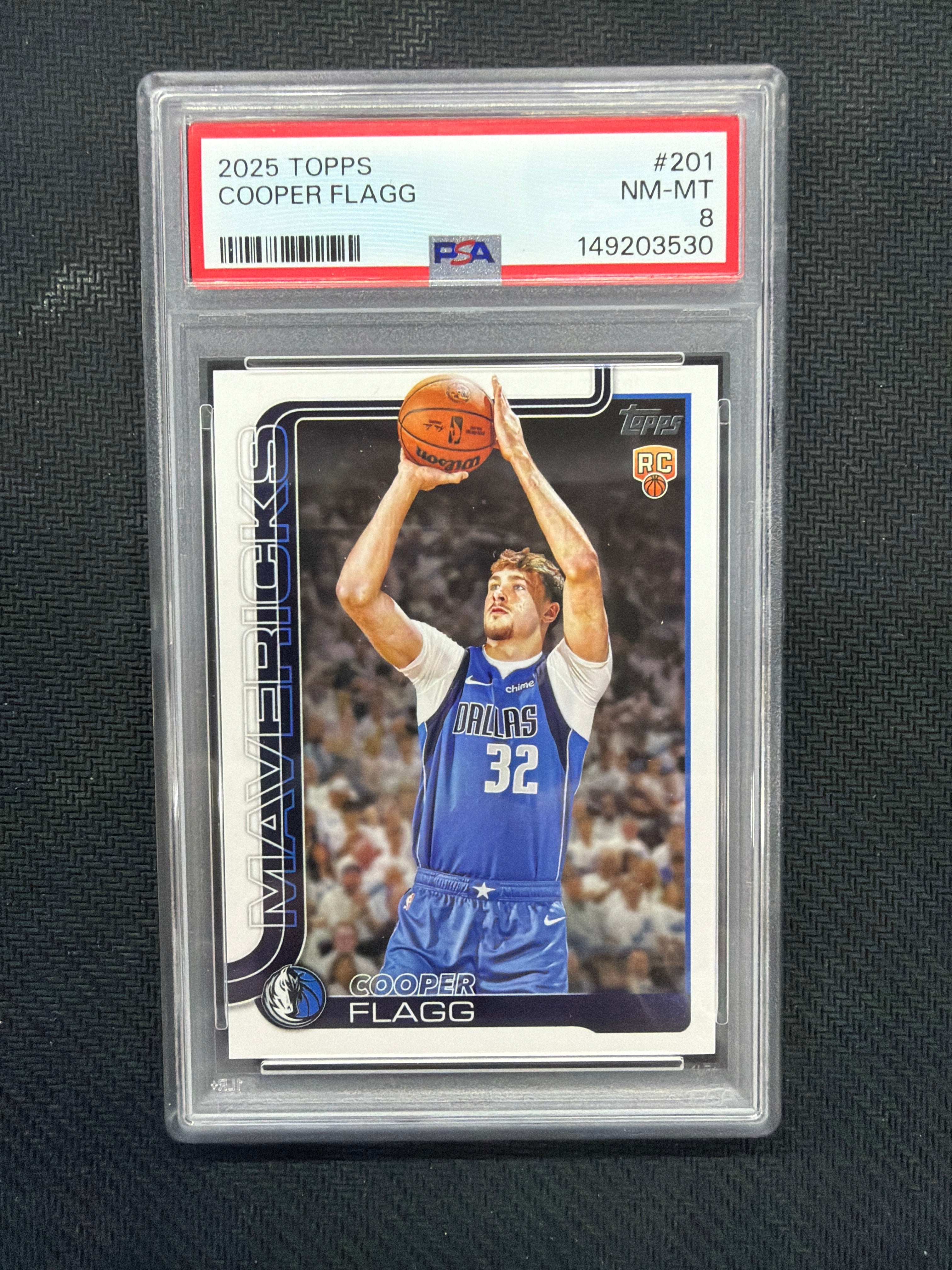 2025 Topps Cooper Flagg Rookie PSA 8 Mavericks