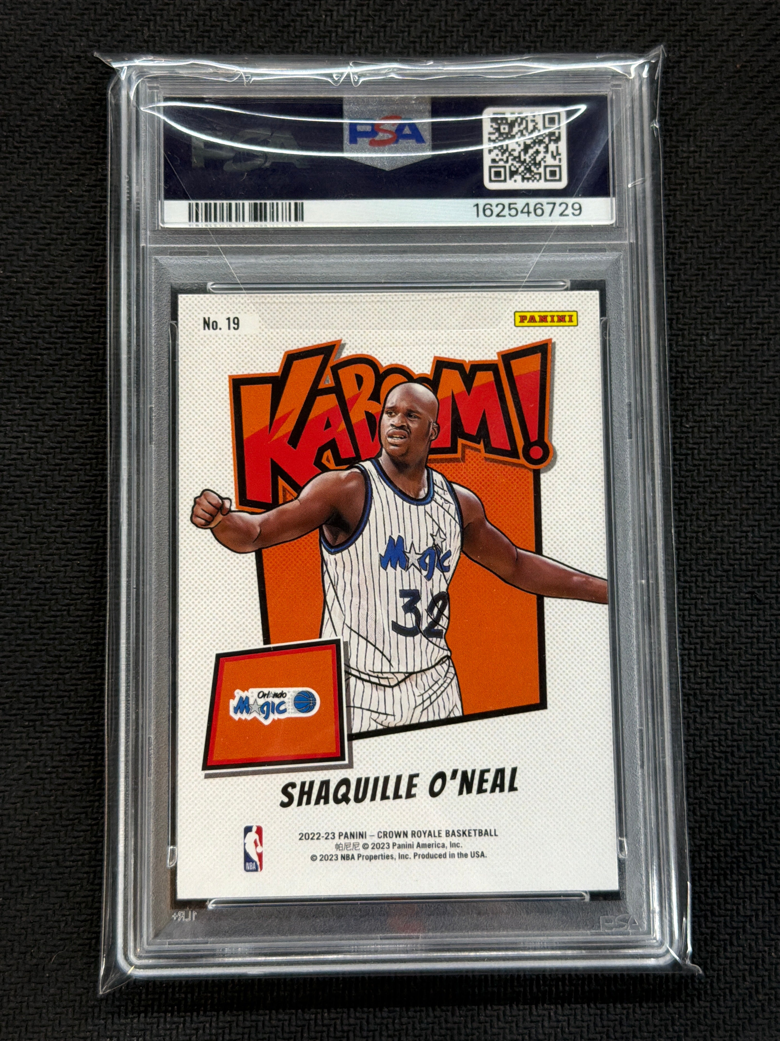 2022 Crown Royale Shaquille O'Neal Kaboom! #19 PSA 10 729