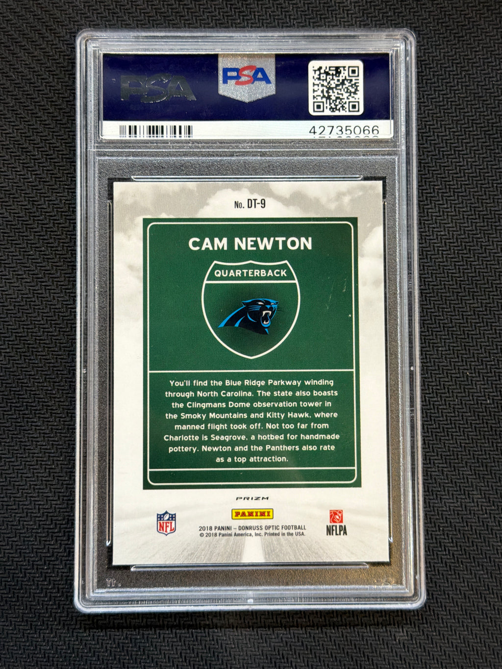 2018 Donruss Optic Cam Newton Downtown! #DT9 PSA 10 066