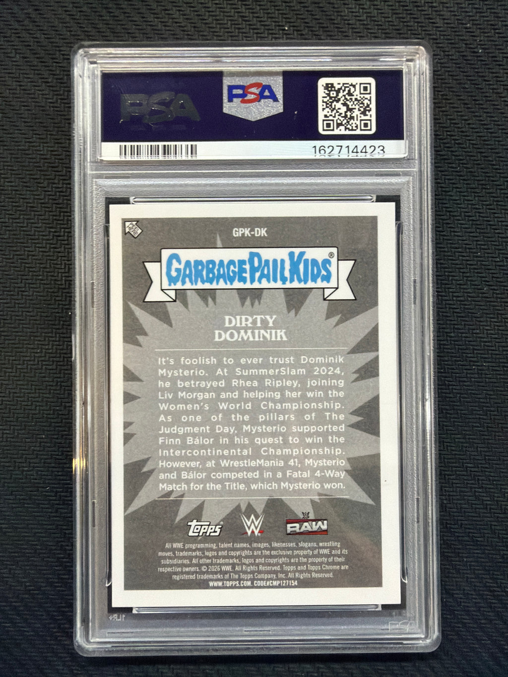 2026 Topps Chrome Dirty Dominik Garbage Pail Kids PSA 10 WWE 423