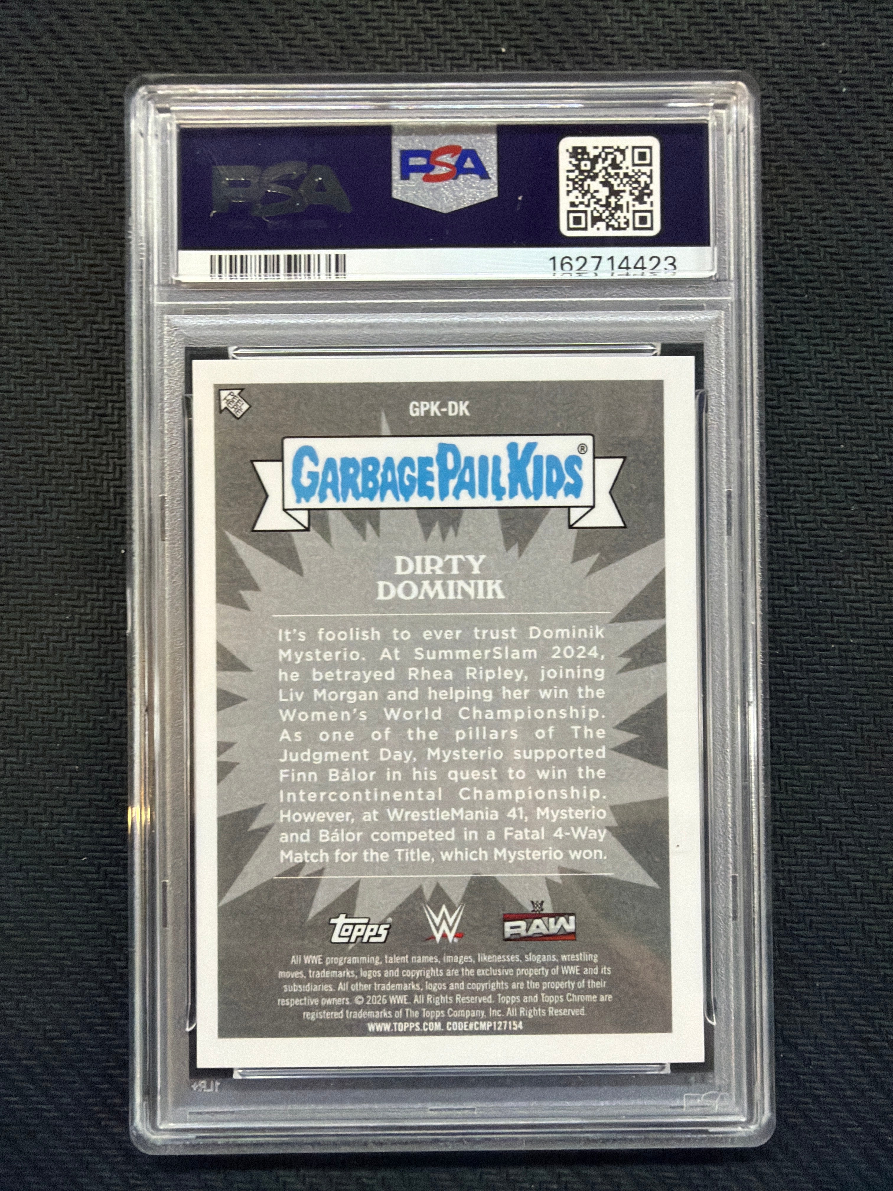 2026 Topps Chrome Dirty Dominik Garbage Pail Kids PSA 10 WWE 423