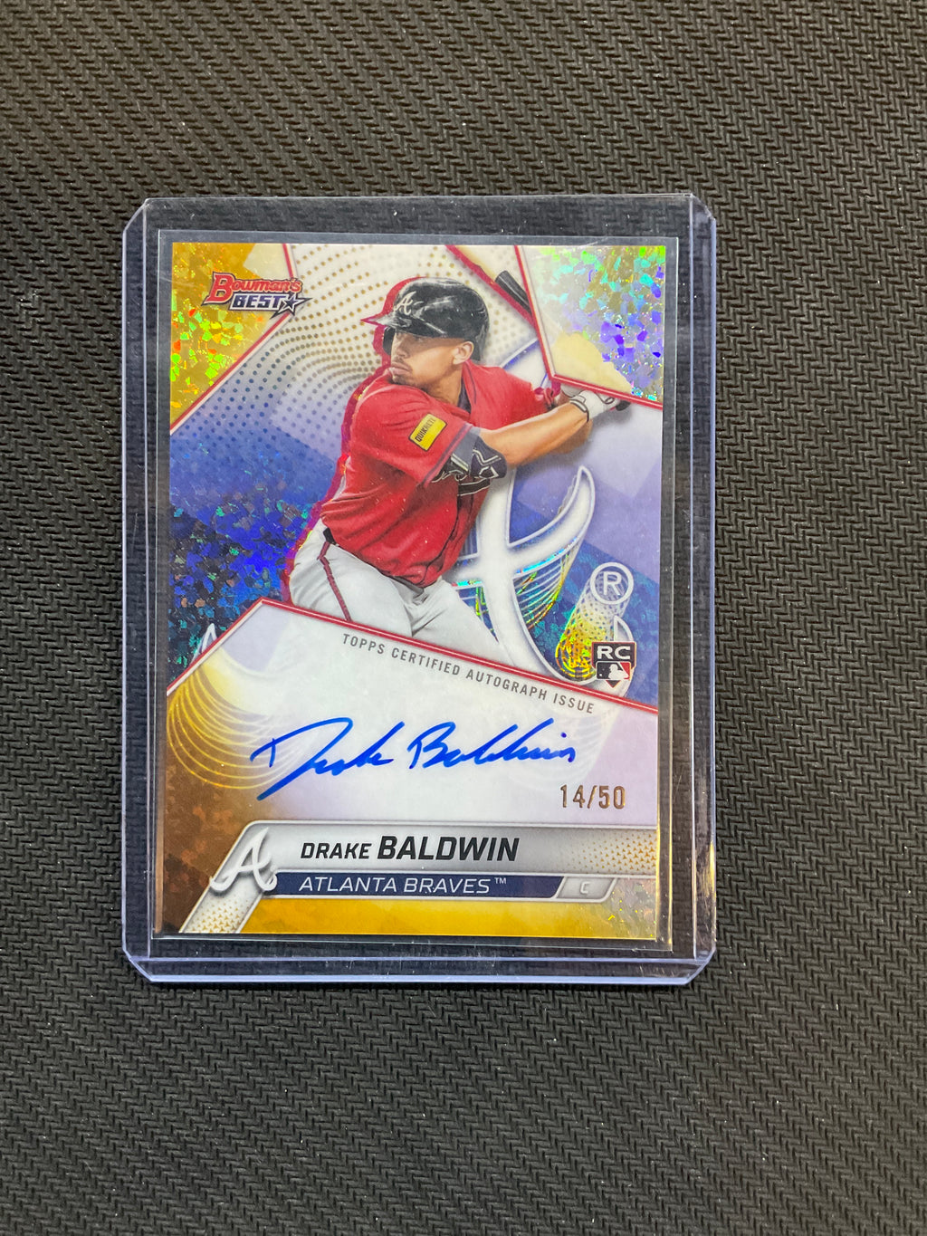 2025 Bowman's Best Drake Baldwin Rookie Auto /50 Gold Speckle Braves