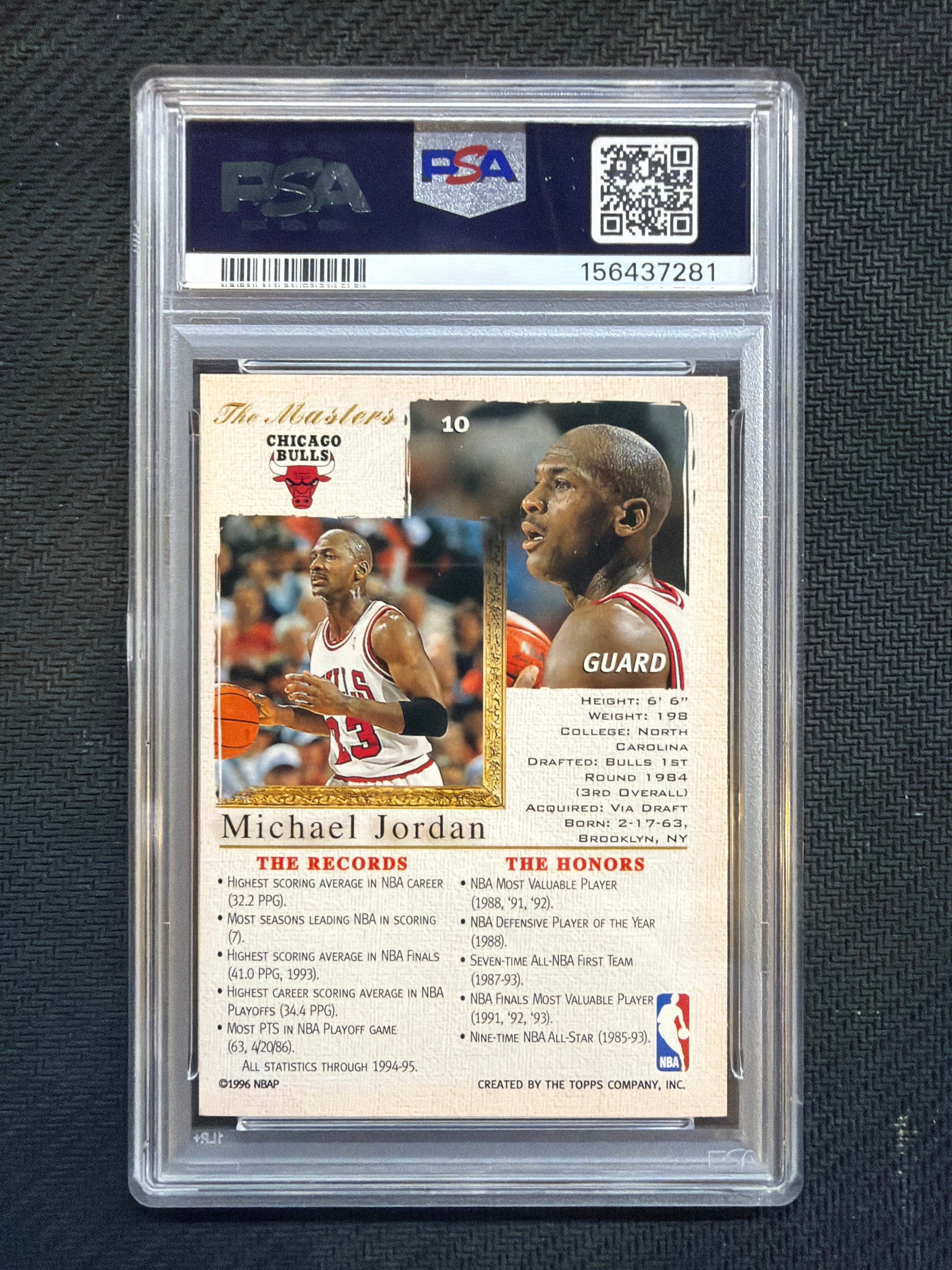 1996 Stadium Club Gallery Michael Jordan Private Issue PSA 7