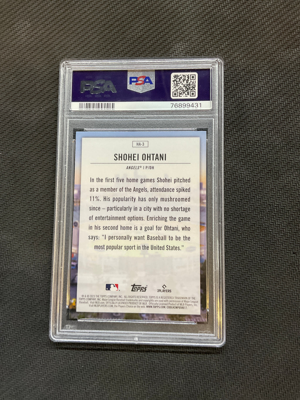2023 Topps Shohei Ohtani Home Field Advantage PSA 10 Angels 431